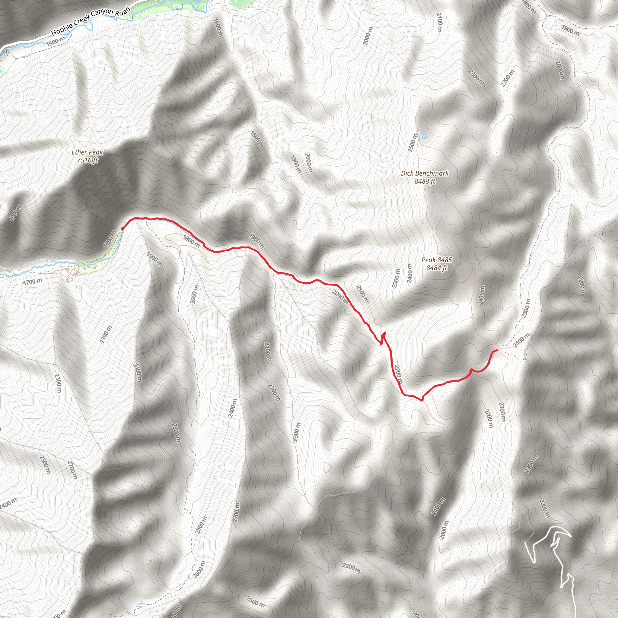 Left Fork Maple Canyon Trail mobile static map