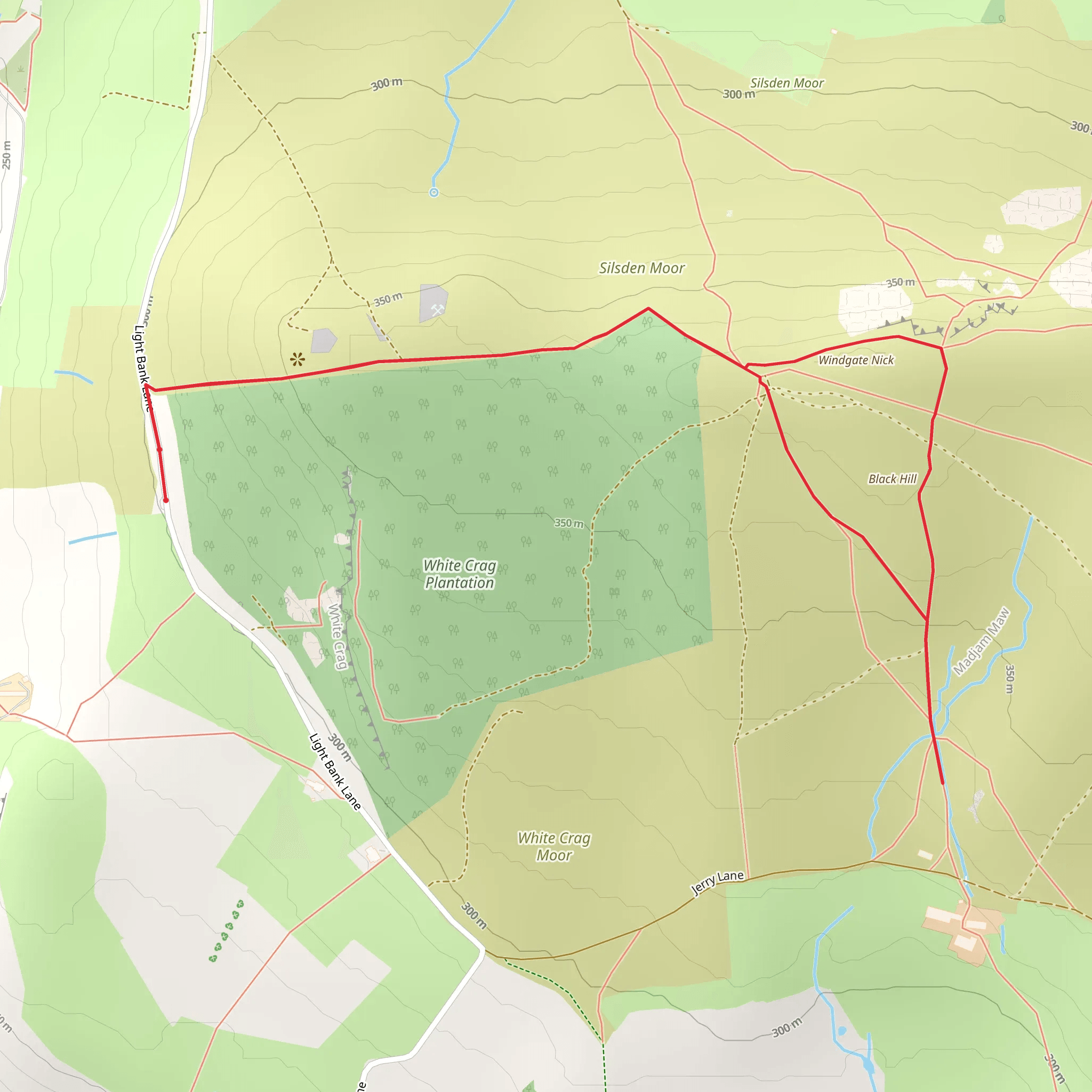 Addingham High Moor - Windgate Nick - Black Hill and the Doubler Stones mobile static map