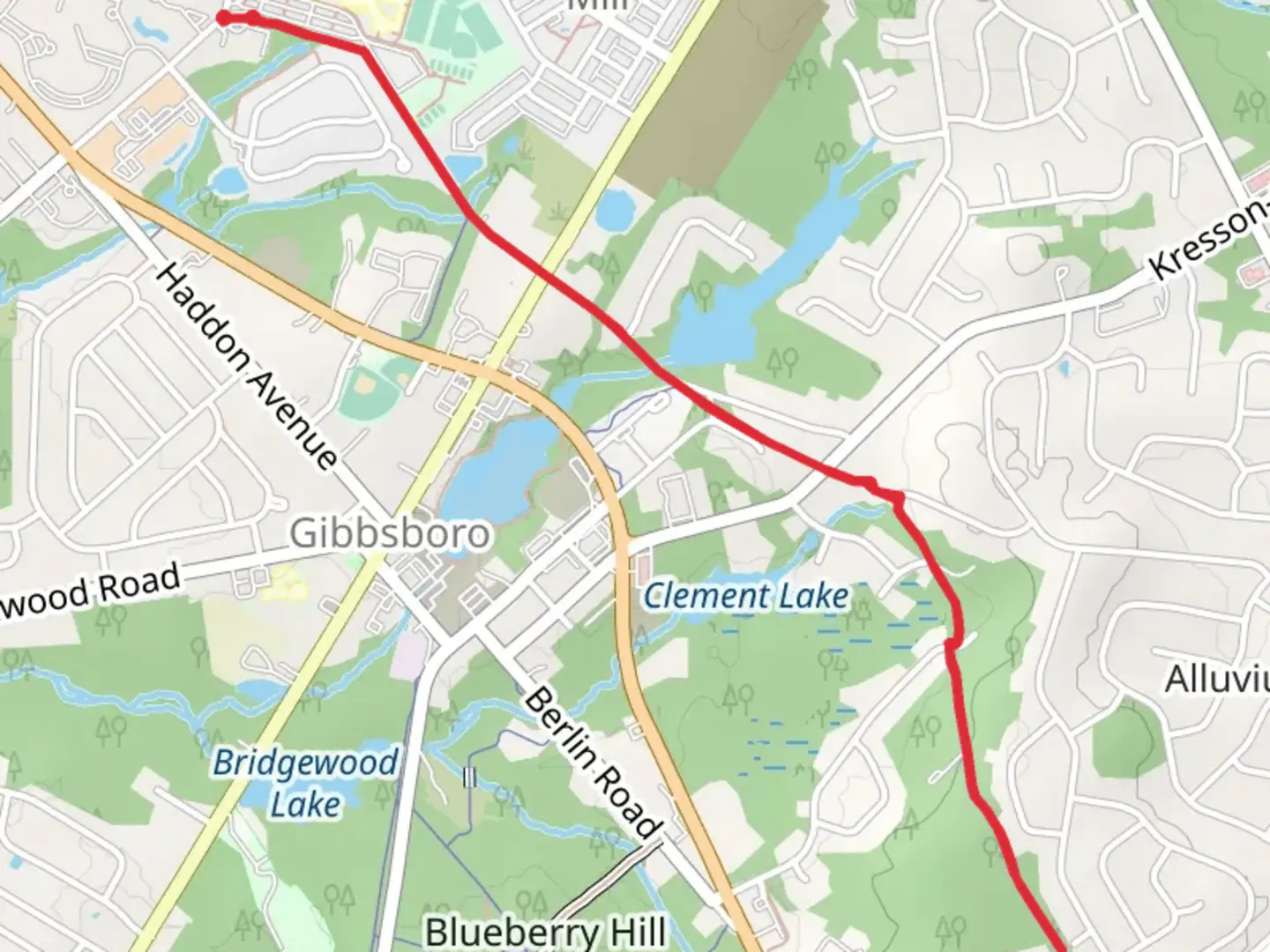 An image depicting the trail Blue Trail and Old Egg Harbor Road Path and its surrounding area.