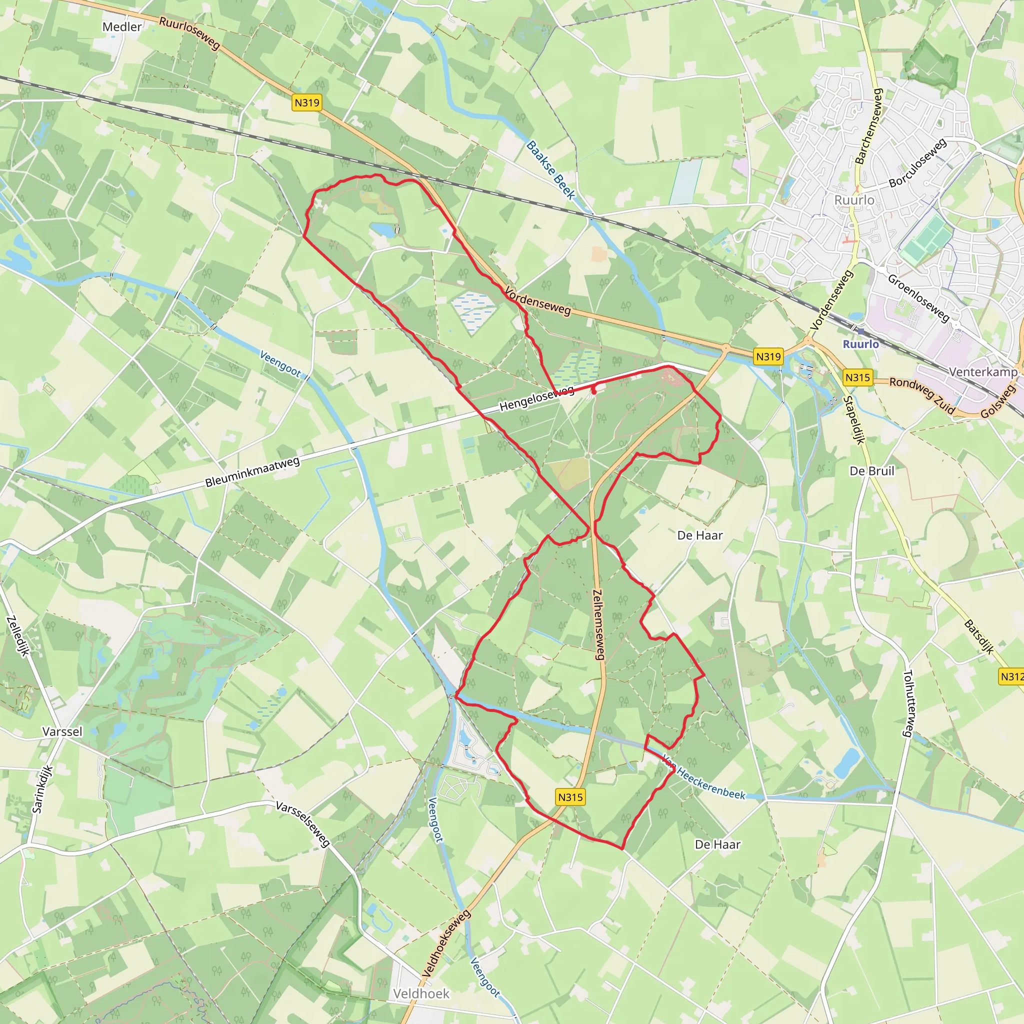 Schutterstede and Boswacherij Ruurlo via Hengelose Weg mobile static map