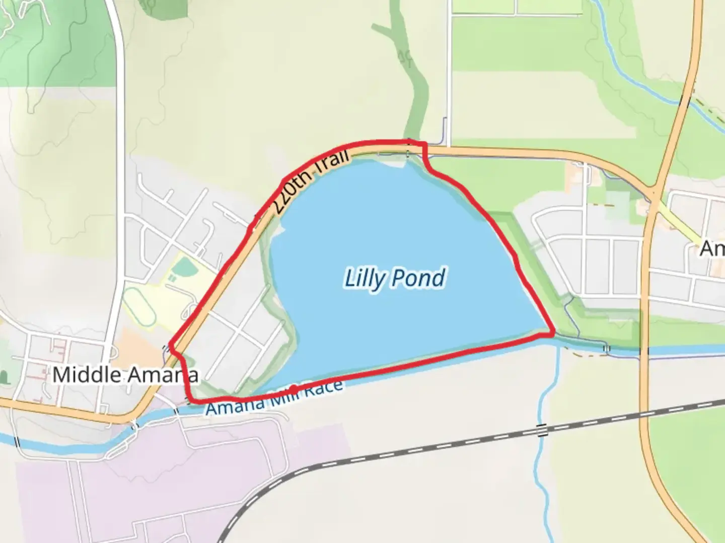 An image depicting the trail Lilly Pond Loop and its surrounding area.