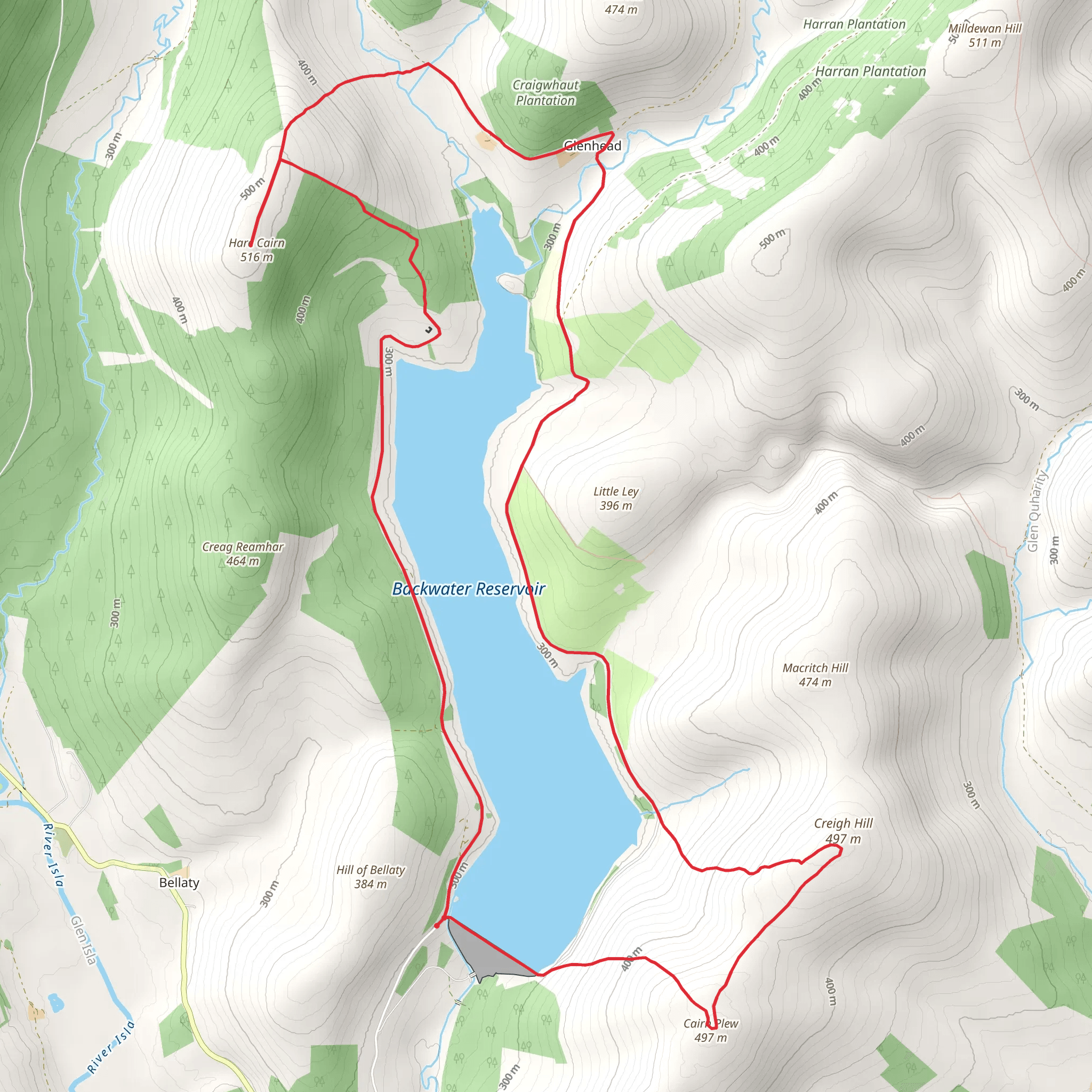 Backwater Reservoir Loop mobile static map