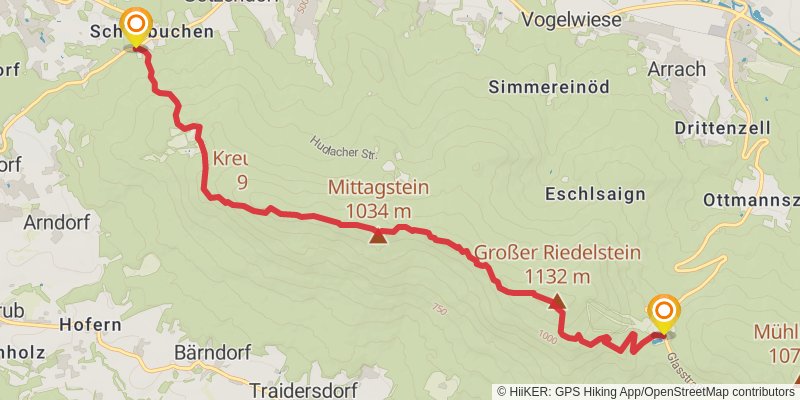 Goldsteig stage 13 Map