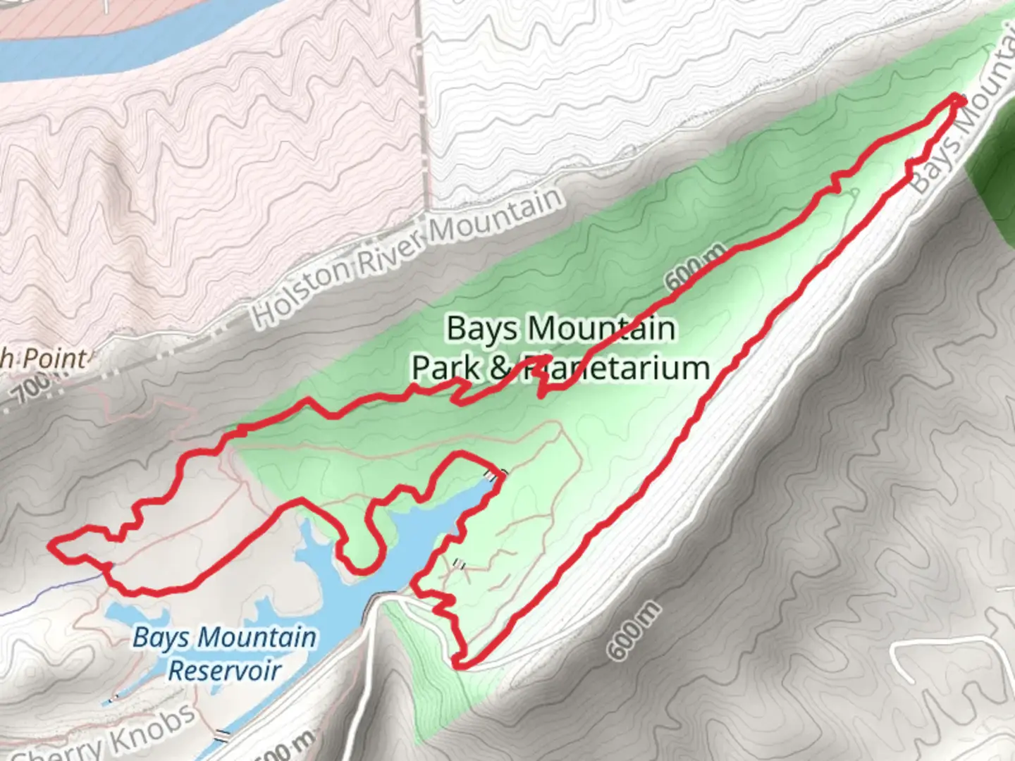 An image depicting the trail Bays Mountain Reservoir - Lakeside Loop Trail and its surrounding area.