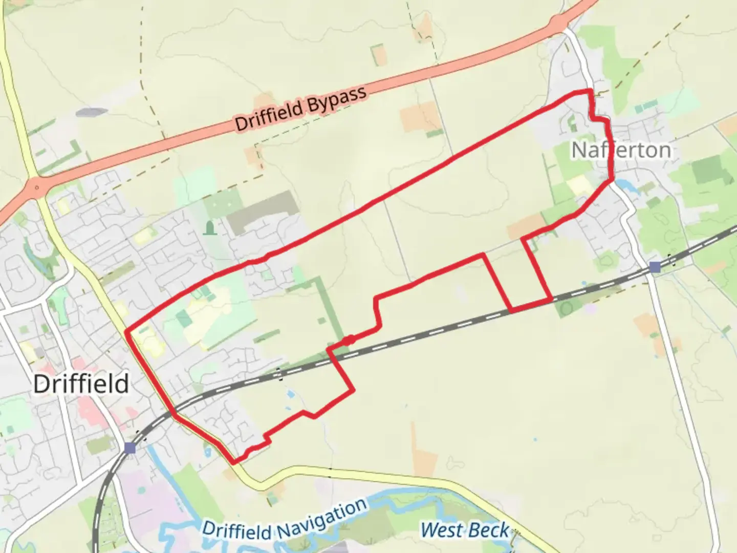 An image depicting the trail Driffield Country Park Loop and its surrounding area.