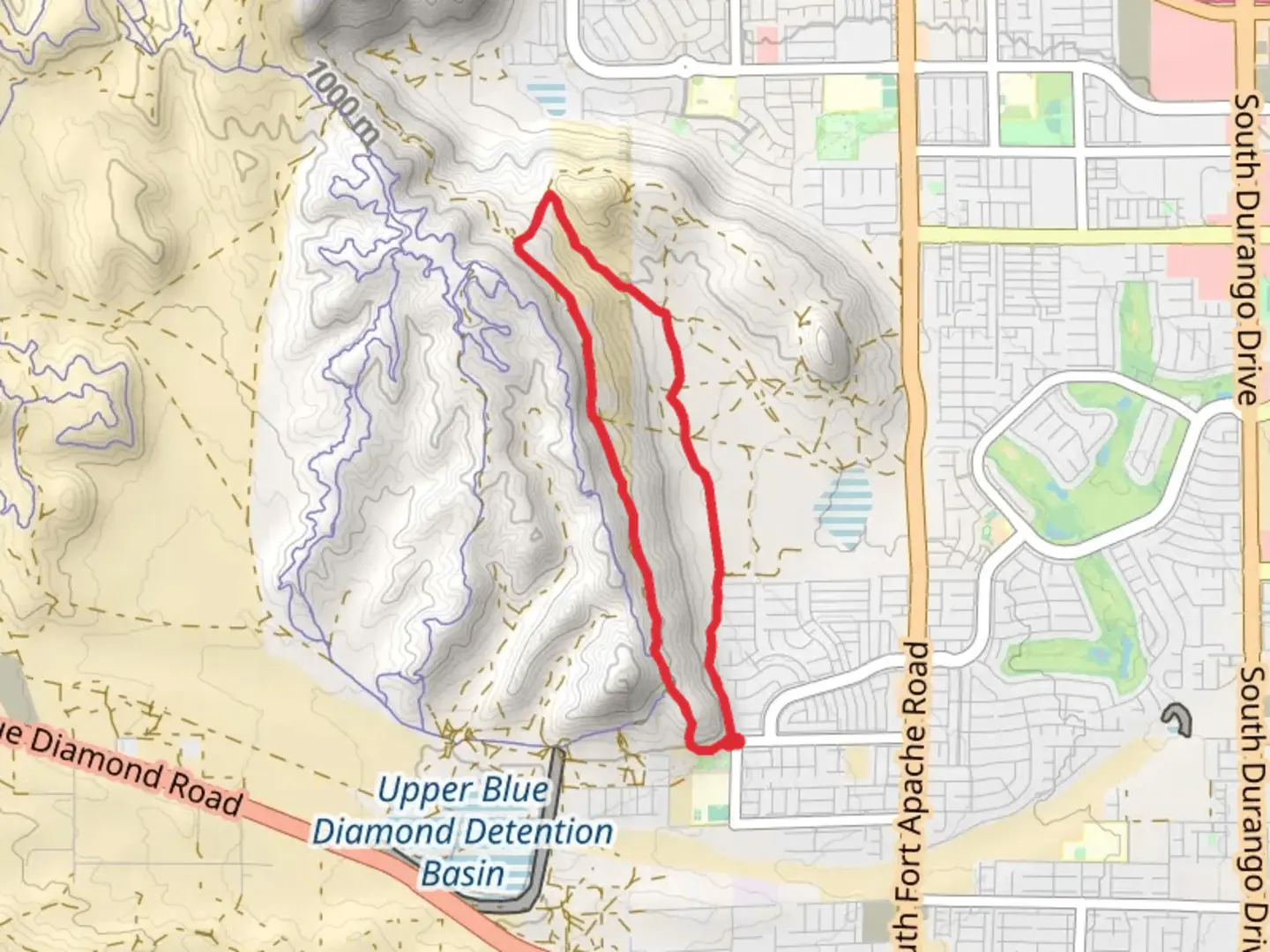 An image depicting the trail Southwest Ridge - fireroad back Loop and its surrounding area.