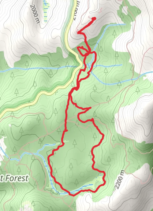 Hike on Circle Meadow Loop via Congress and General Sherman Tree Trail mobile static map