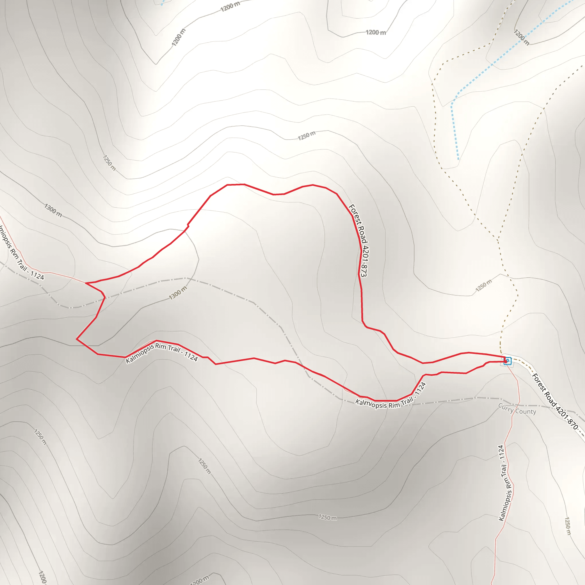 Kalmiopsis Rim Loop Trail mobile static map