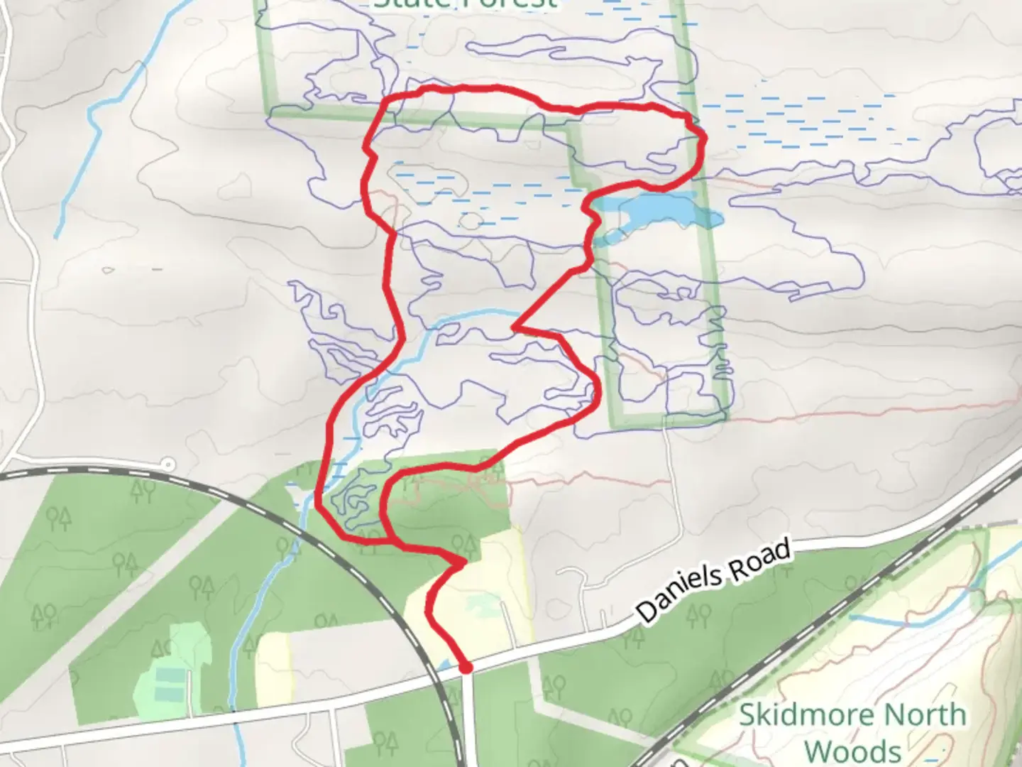 An image depicting the trail Carriage Trail Loop and its surrounding area.