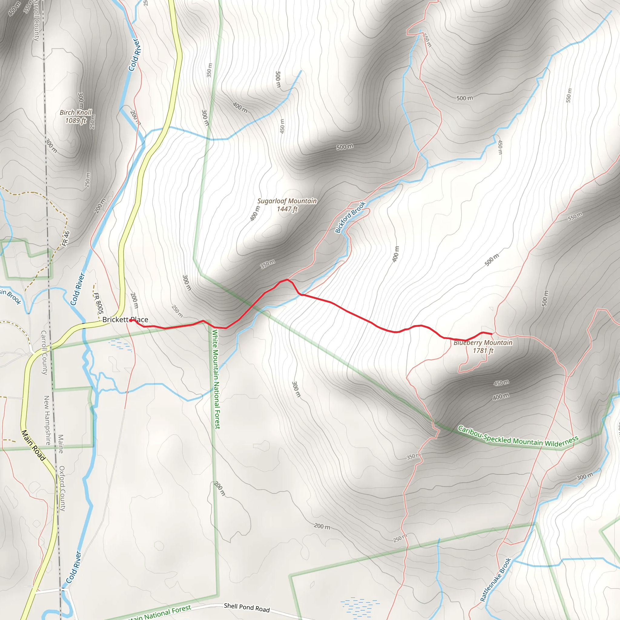Blueberry Mountain via Blueberry Ridge Trail mobile static map