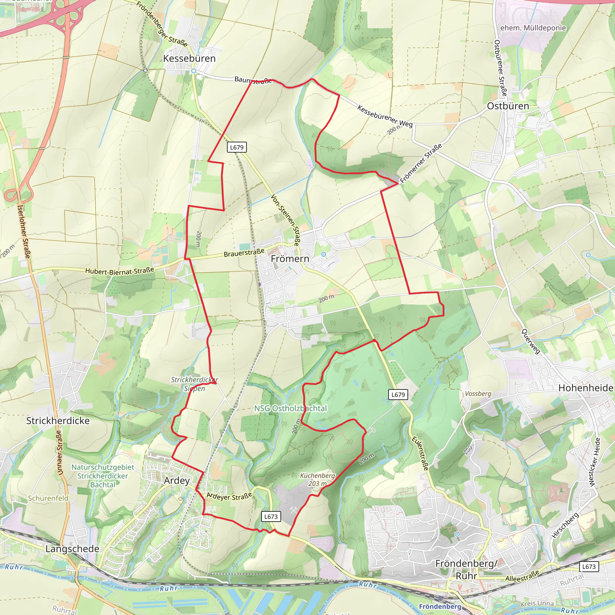 Fromern Loop via NSG Ostholzbachtal mobile static map