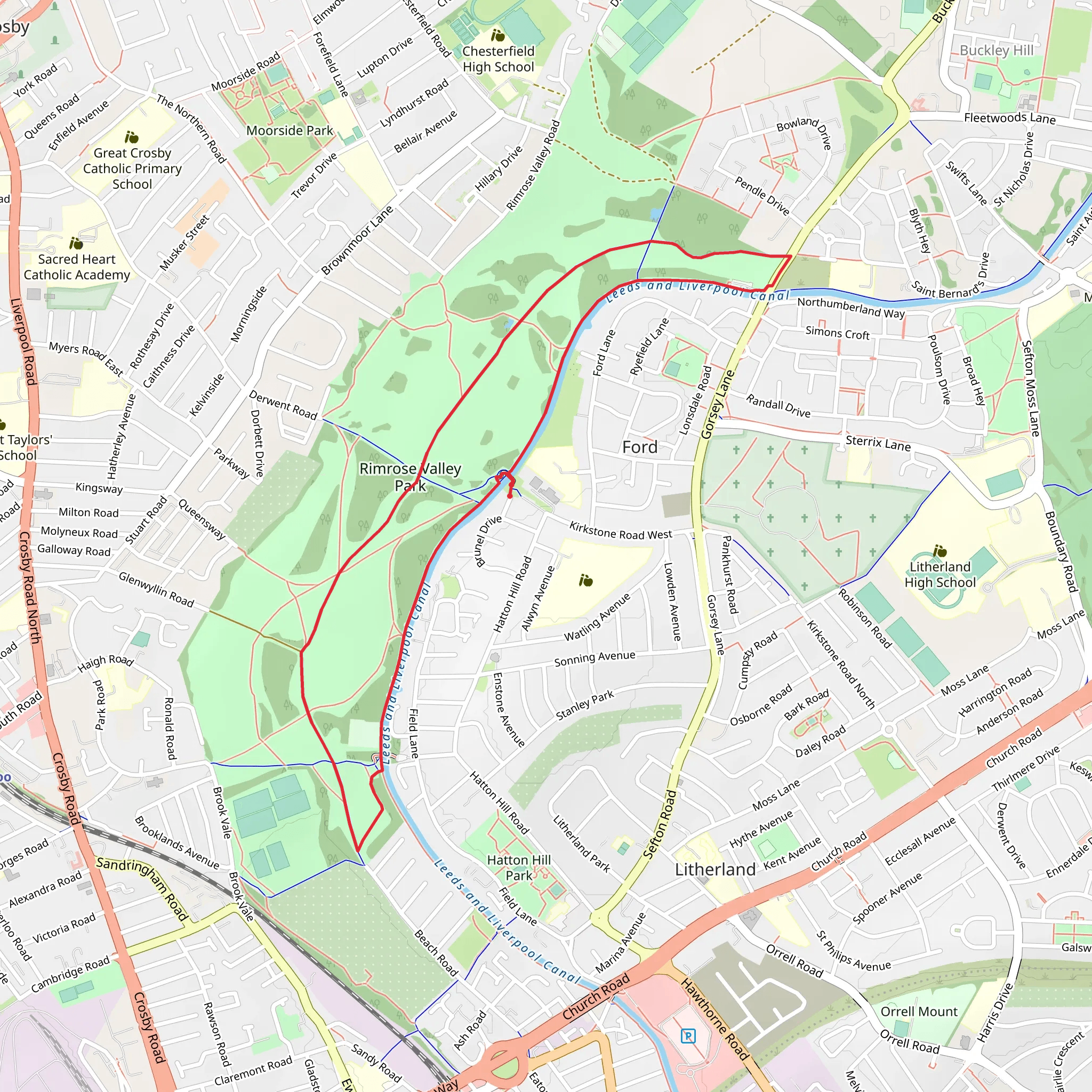 Rimrose Valley Country Park mobile static map
