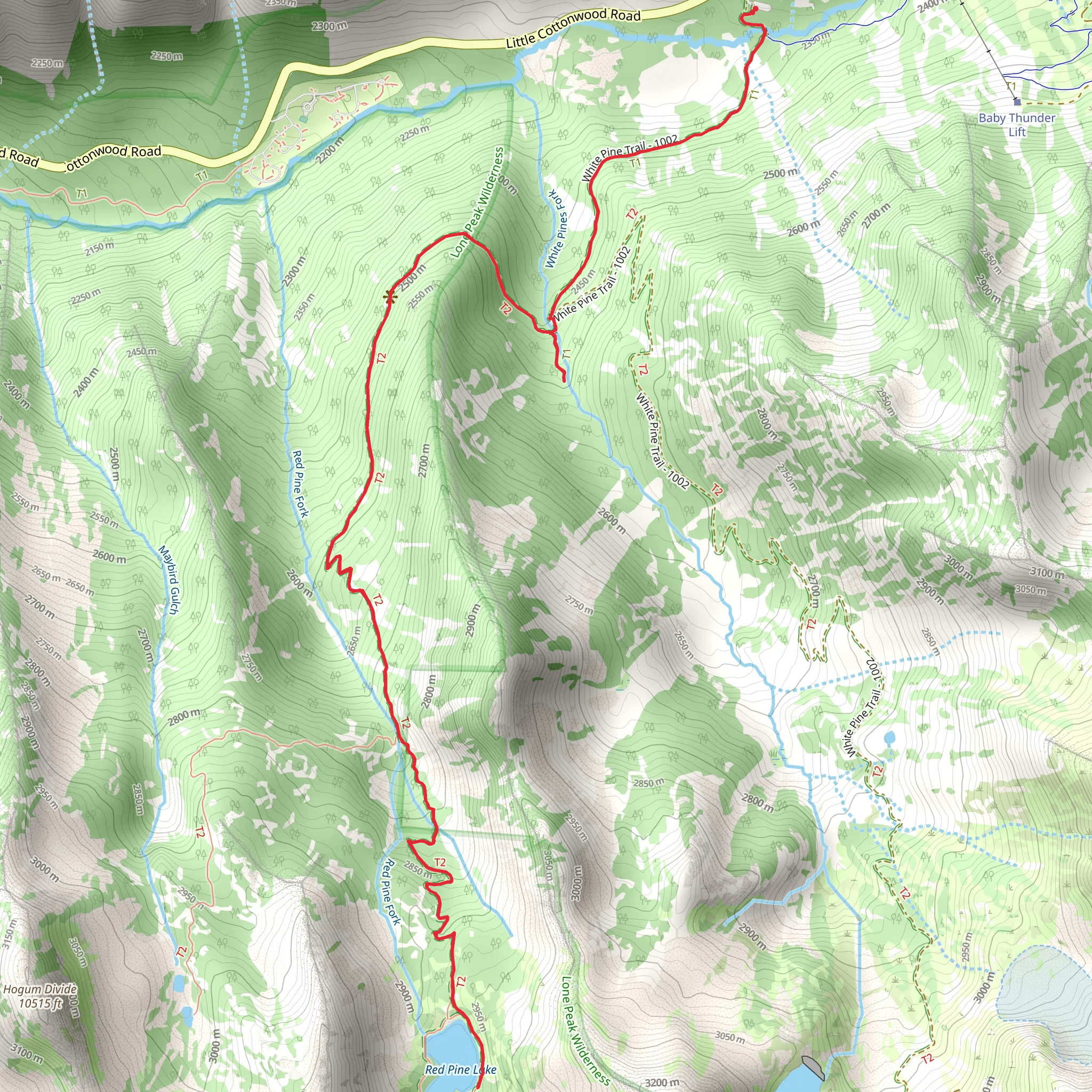 Red Pine Trail mobile static map