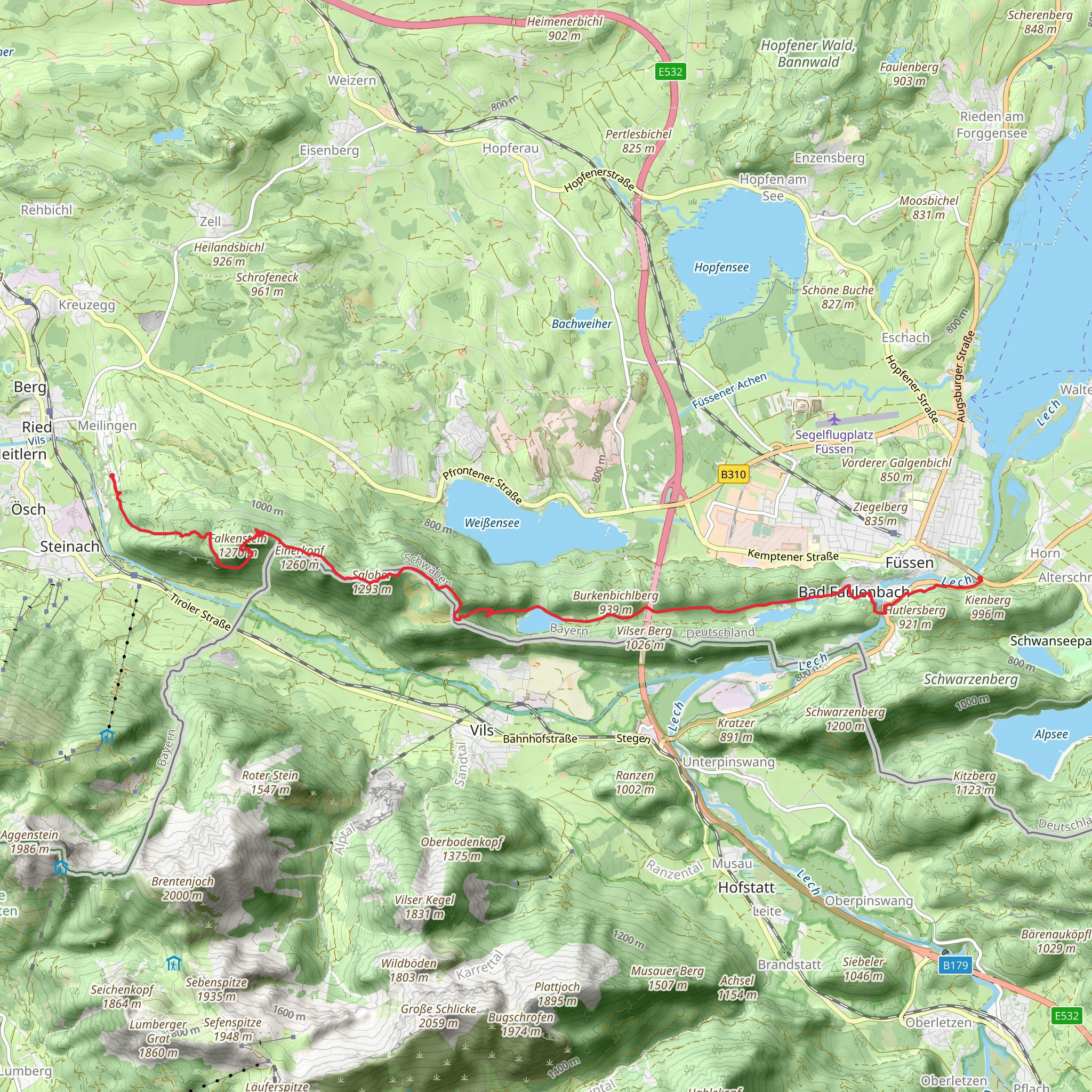 Alatseestraße, Alatsee and Salober Via Alpina Purple mobile static map
