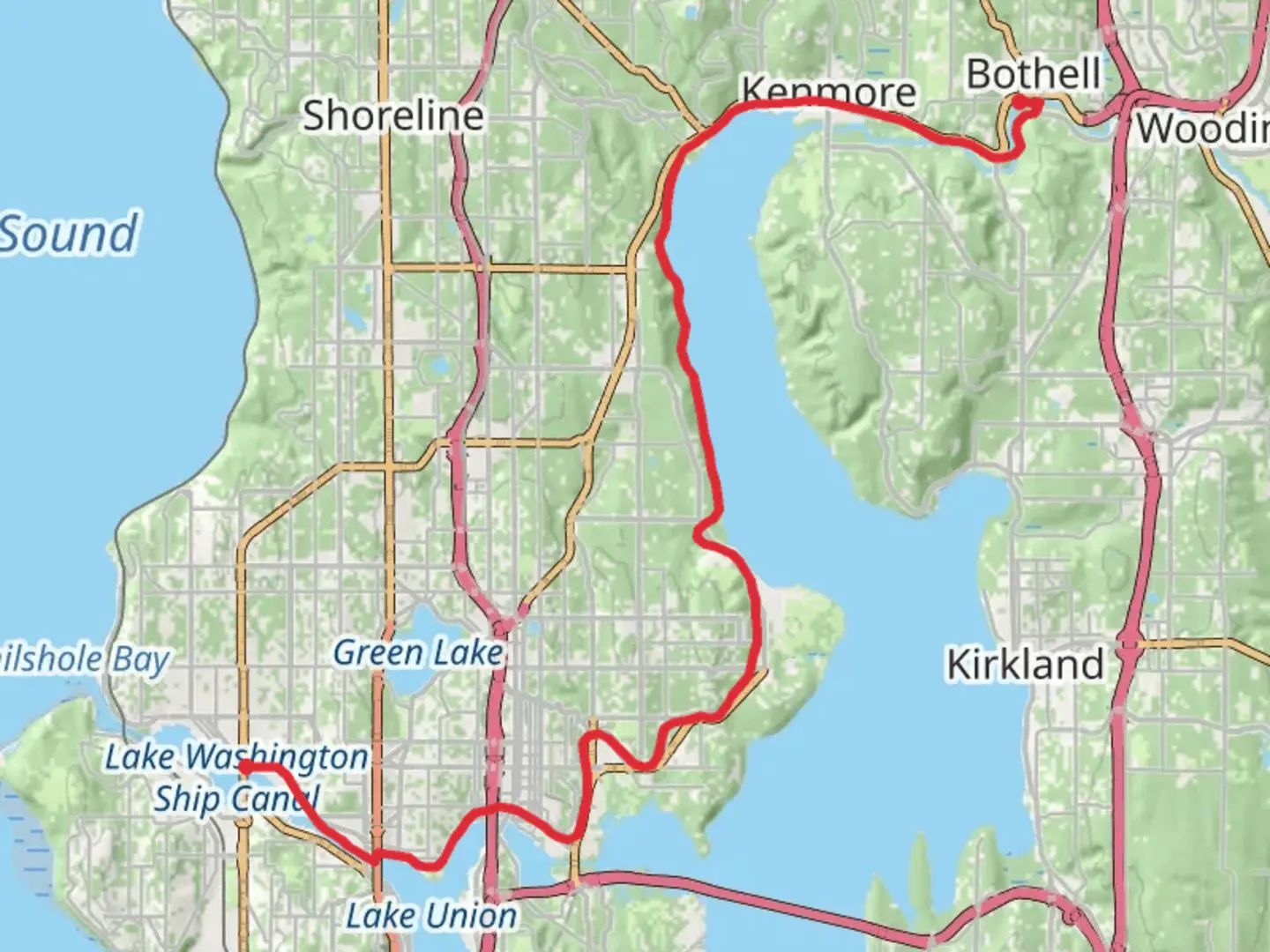 An image depicting the trail Burke-Gilman Trail and its surrounding area.