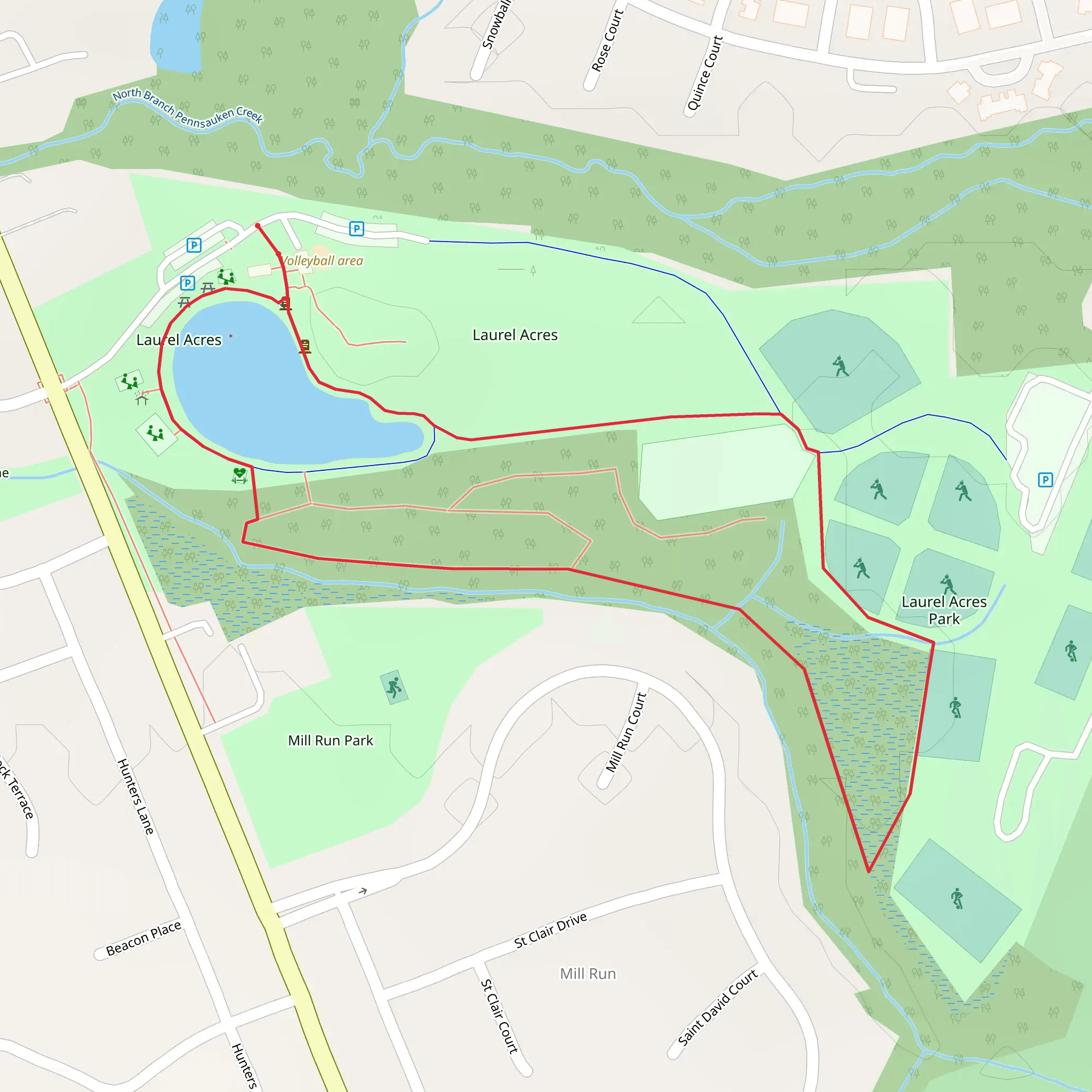 Laurel Acres Park Loop mobile static map