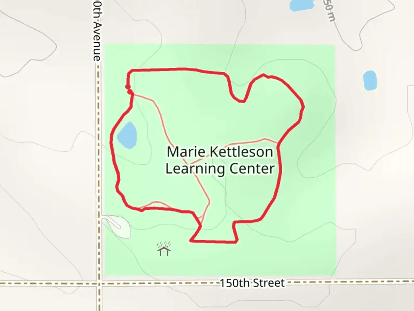 An image depicting the trail Marie Kettleson Learning Center Loop and its surrounding area.