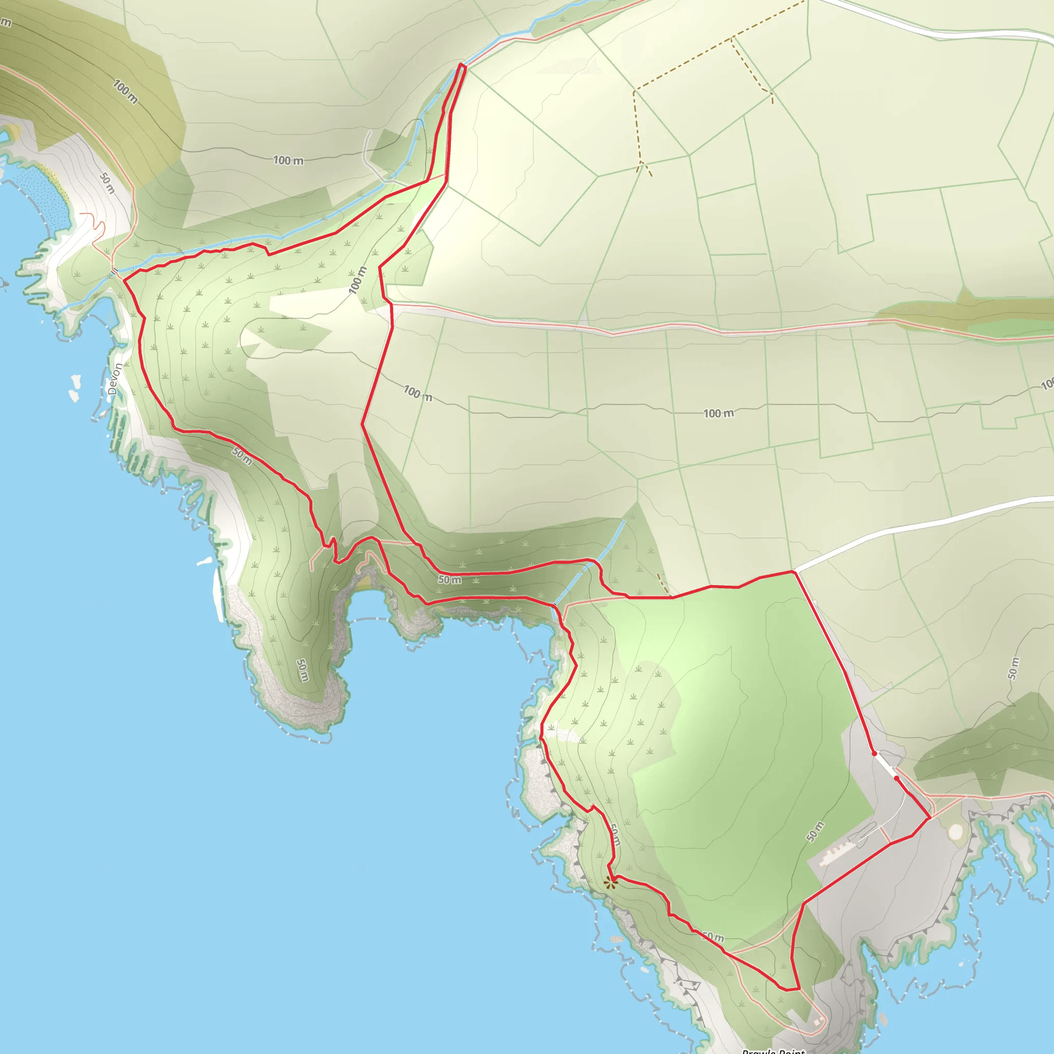Prawle Point Walk mobile static map