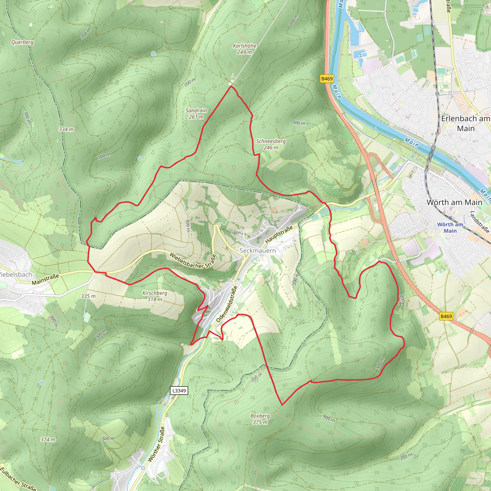 Seckmauern Loop mobile static map