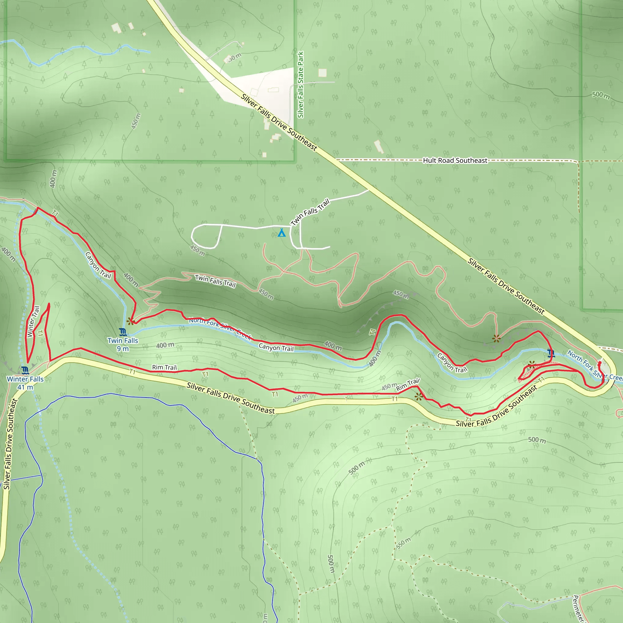Canyon Trail and Rim Trail Loop mobile static map