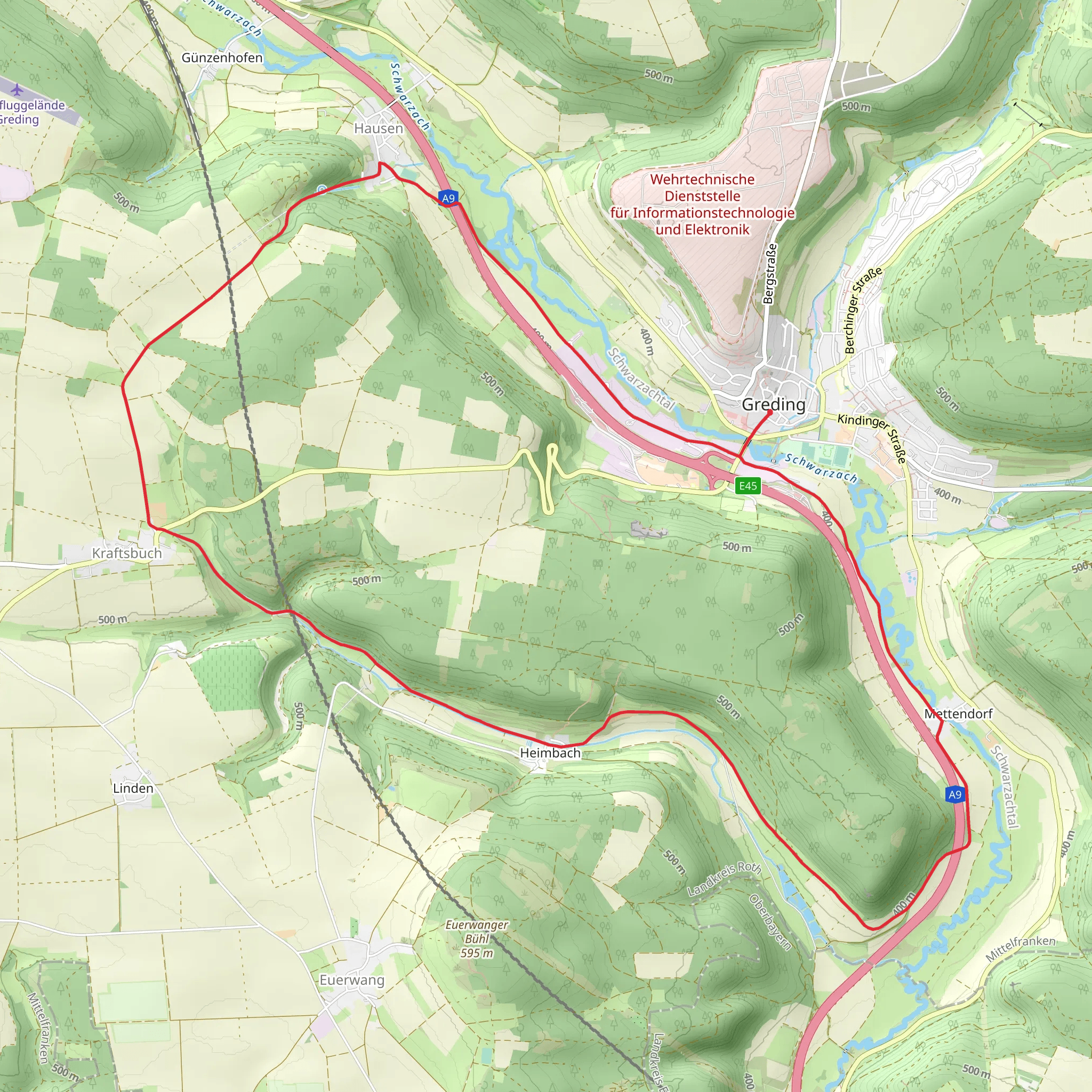 Greding to Heimbach Loop mobile static map