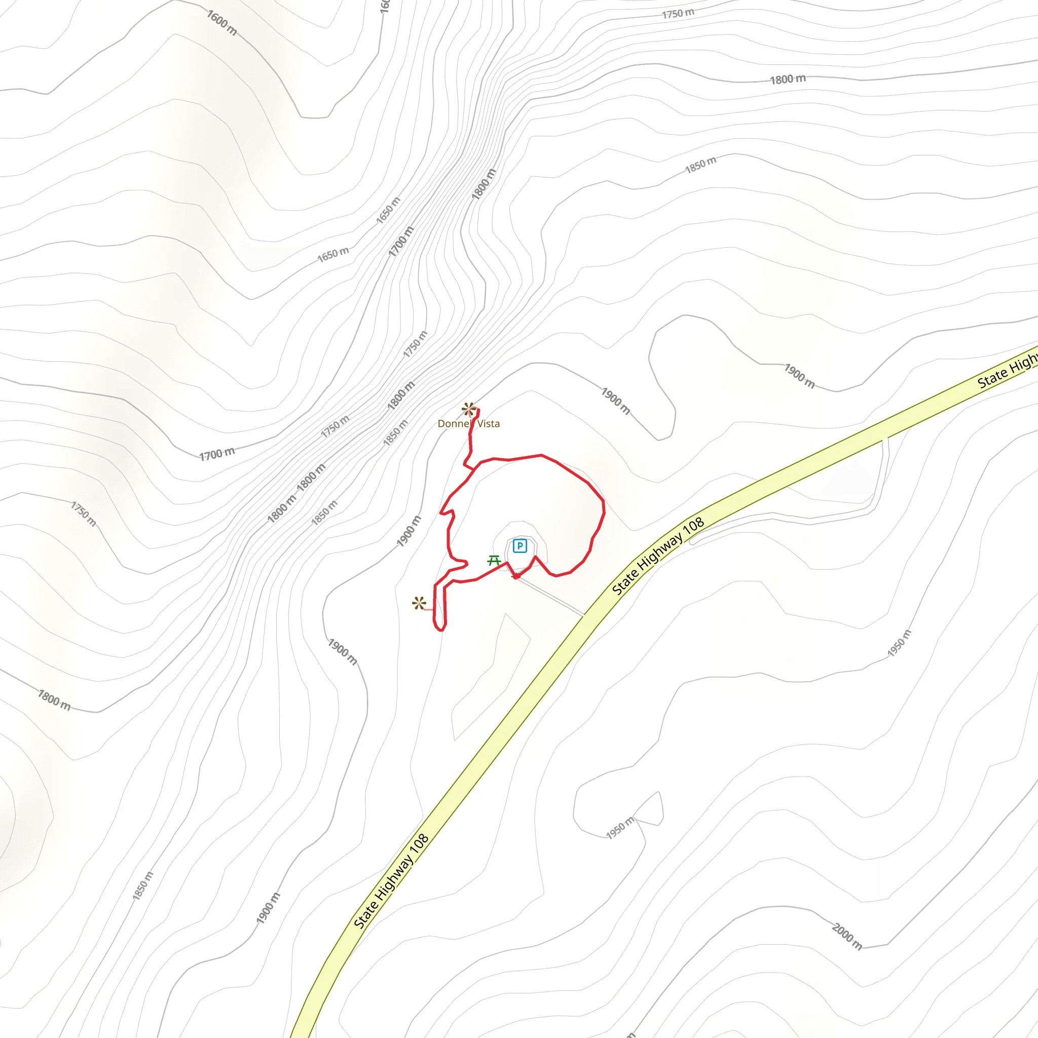 Donnells Vista Trail mobile static map