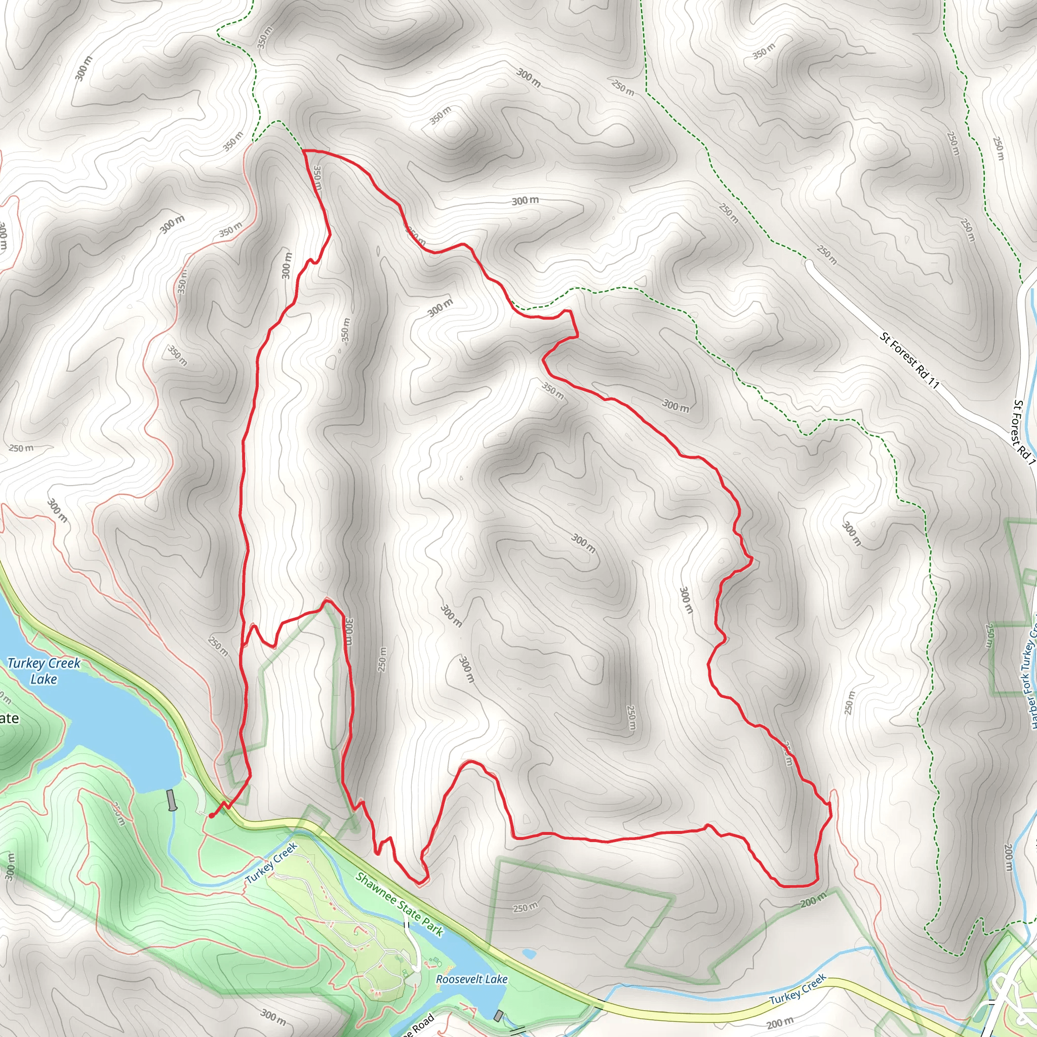 Shawnee Day Hike Trail and Day Hike Trail East LoopLoop mobile static map