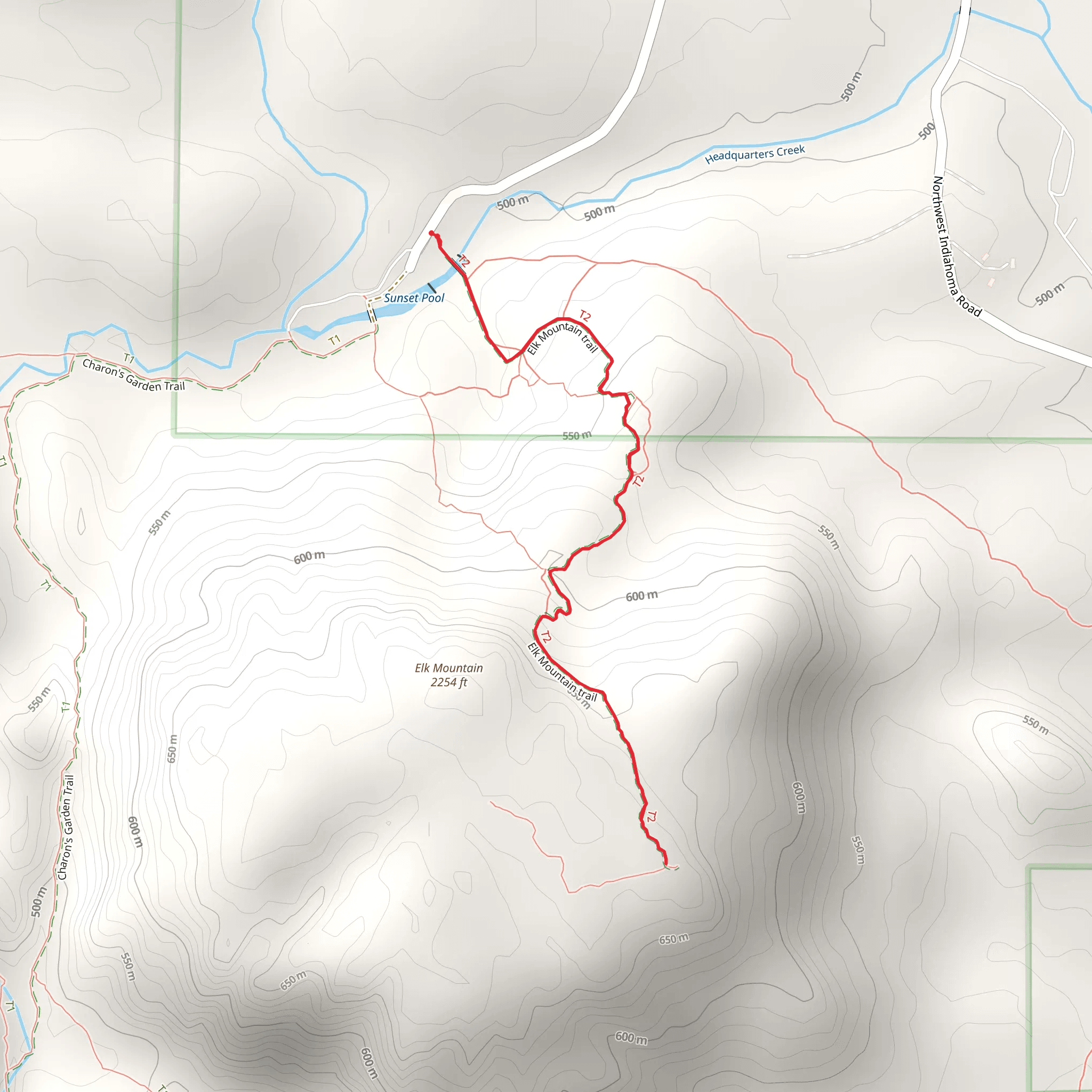Elk Mountain Trail mobile static map