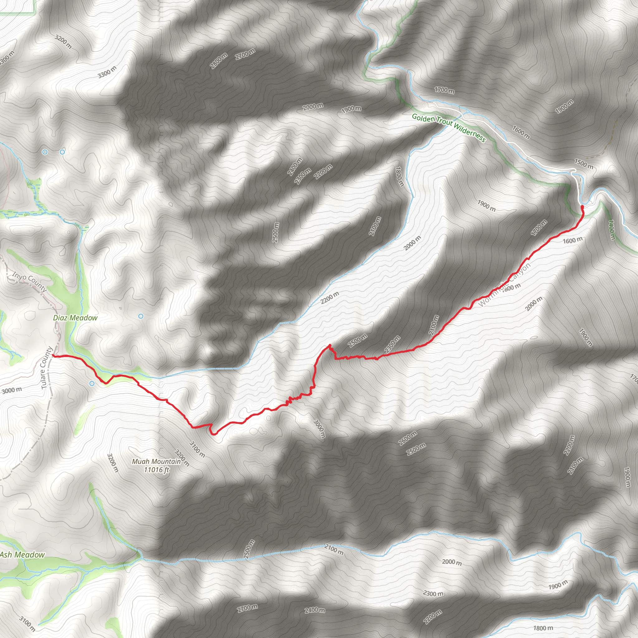 Wormhole Canyon Trail mobile static map