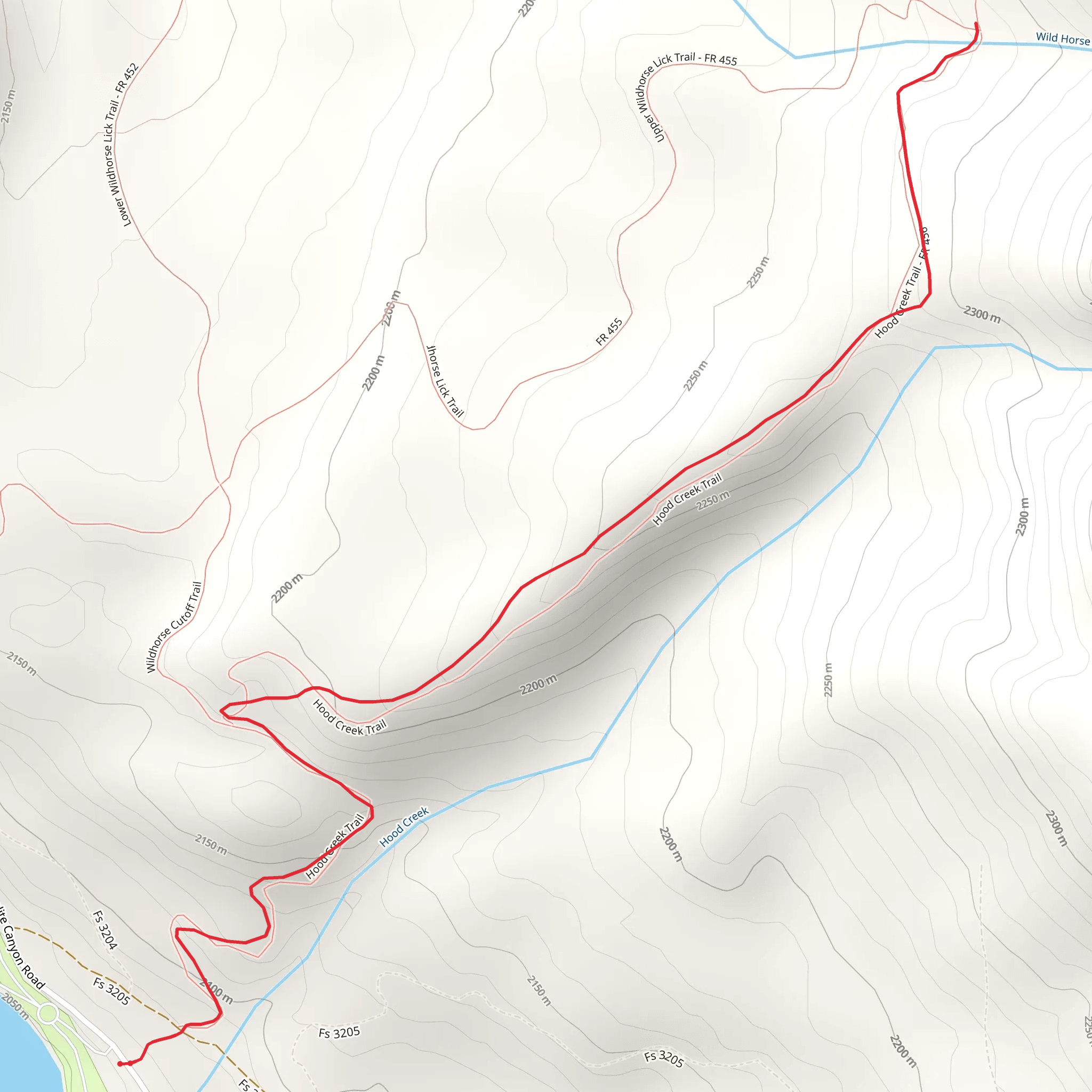 Hood Creek Trail mobile static map