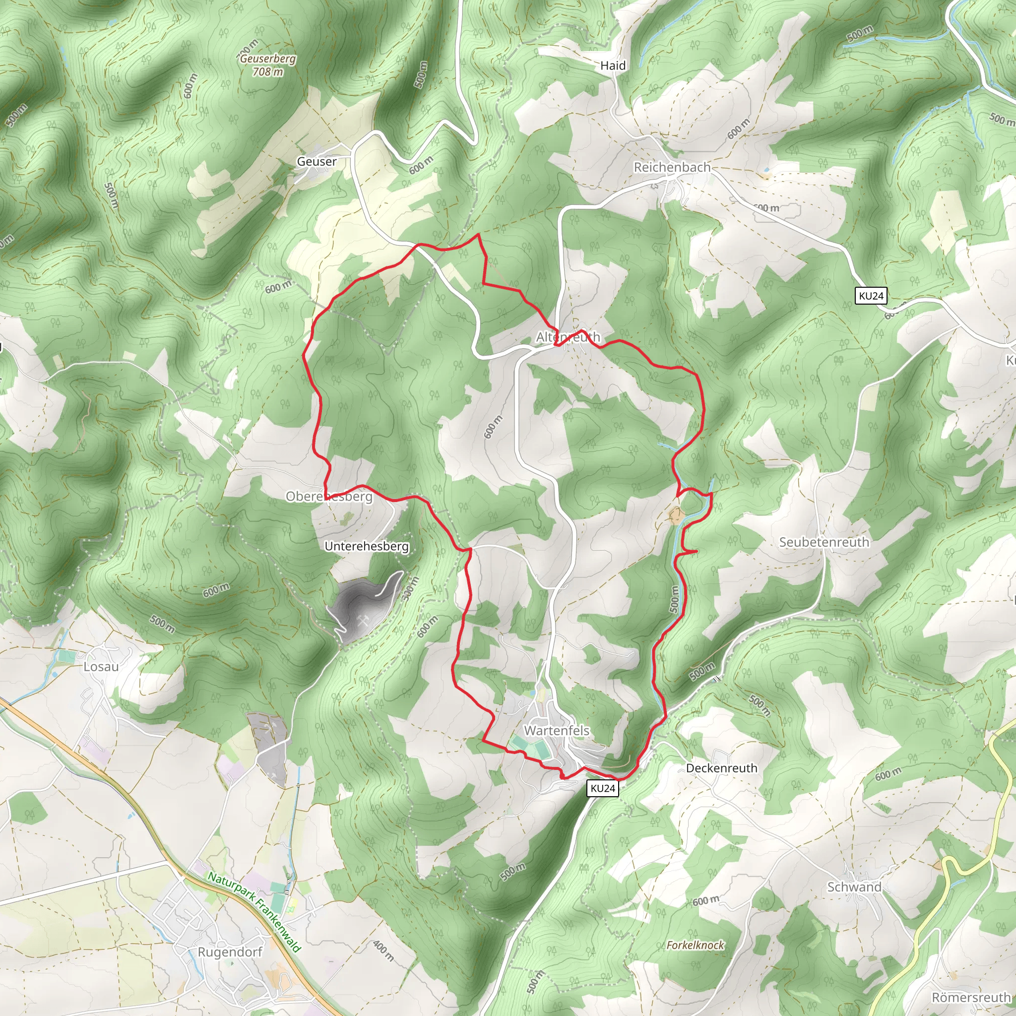 Kreuztein Weg mobile static map