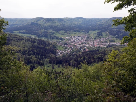 An image depicting the trail Albsteig and its surrounding area.