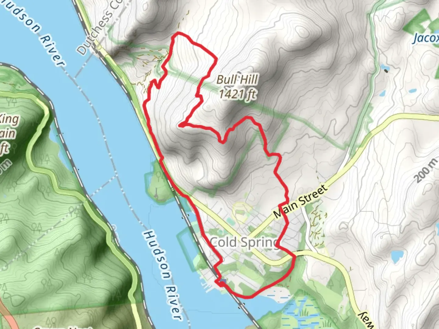 An image depicting the trail Cold Spring Loop and its surrounding area.