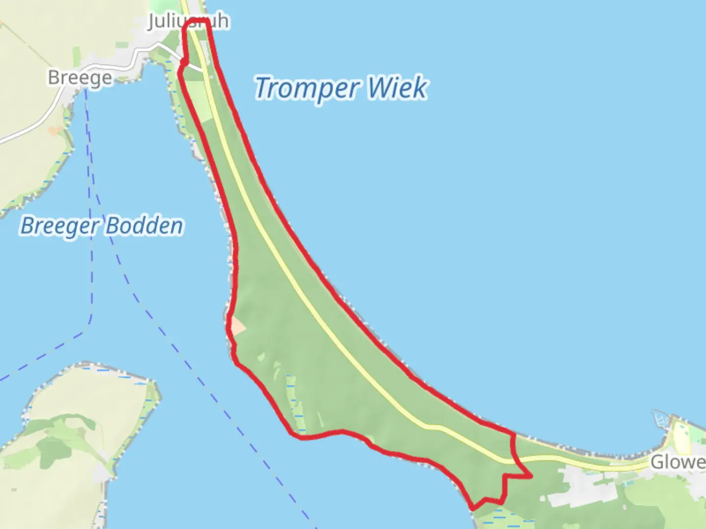 An image depicting the trail Langes Moor Loop and its surrounding area.