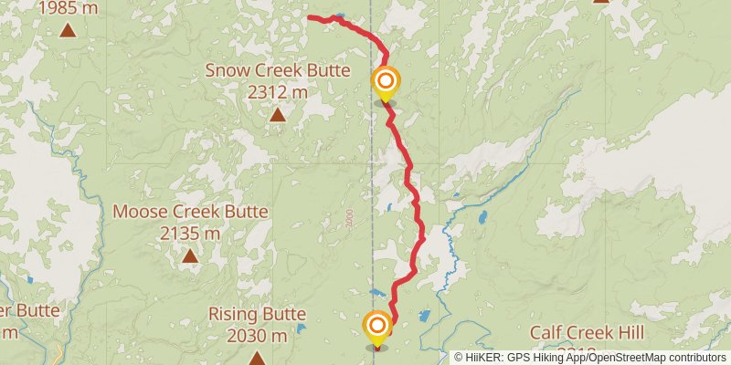 Boundary Creek to Buffalo Lake Trail stage 3 Map