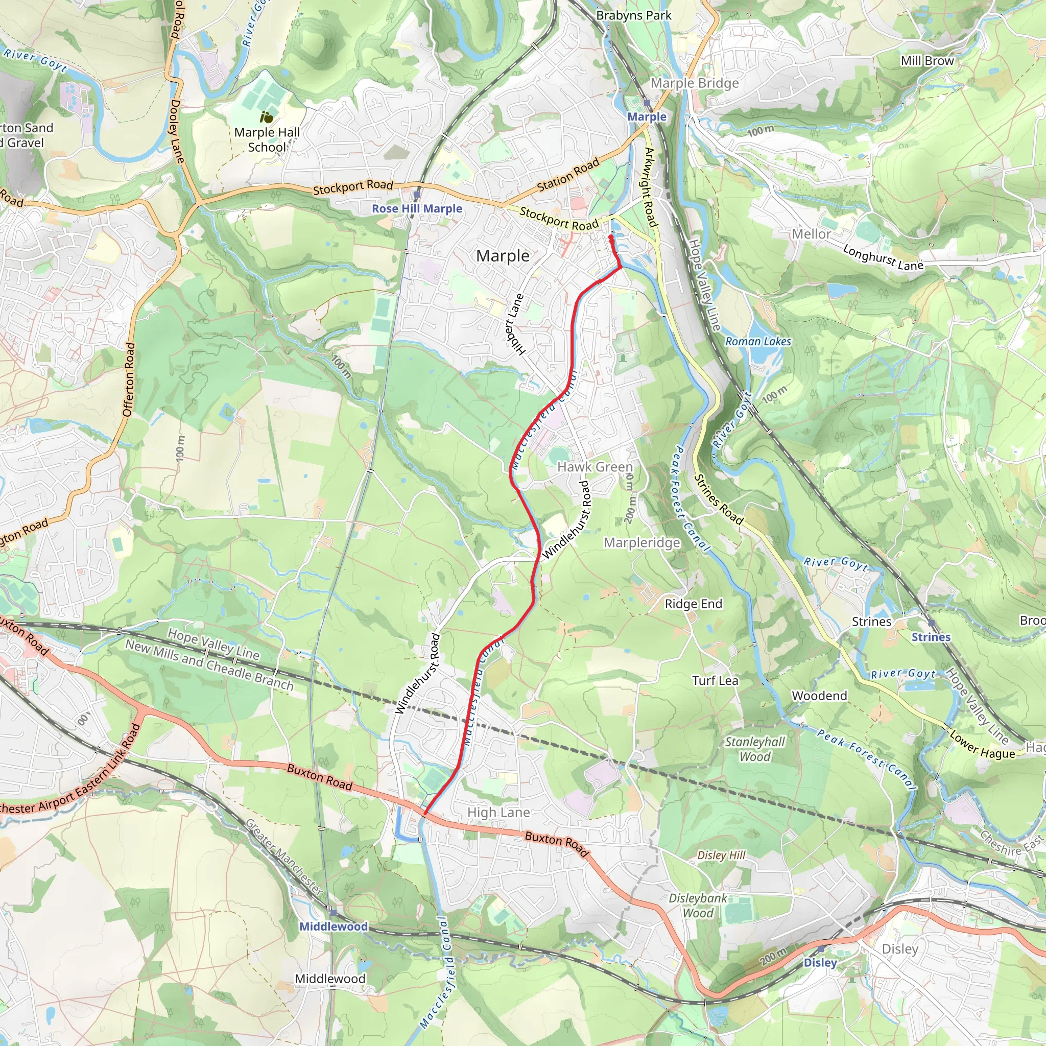 Macclesfield Canal Walk - Marple mobile static map