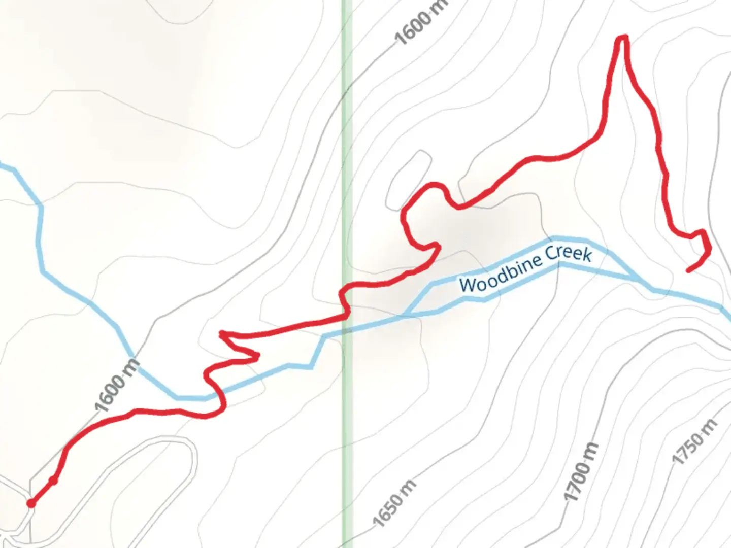 An image depicting the trail Woodbine Falls Trail and its surrounding area.