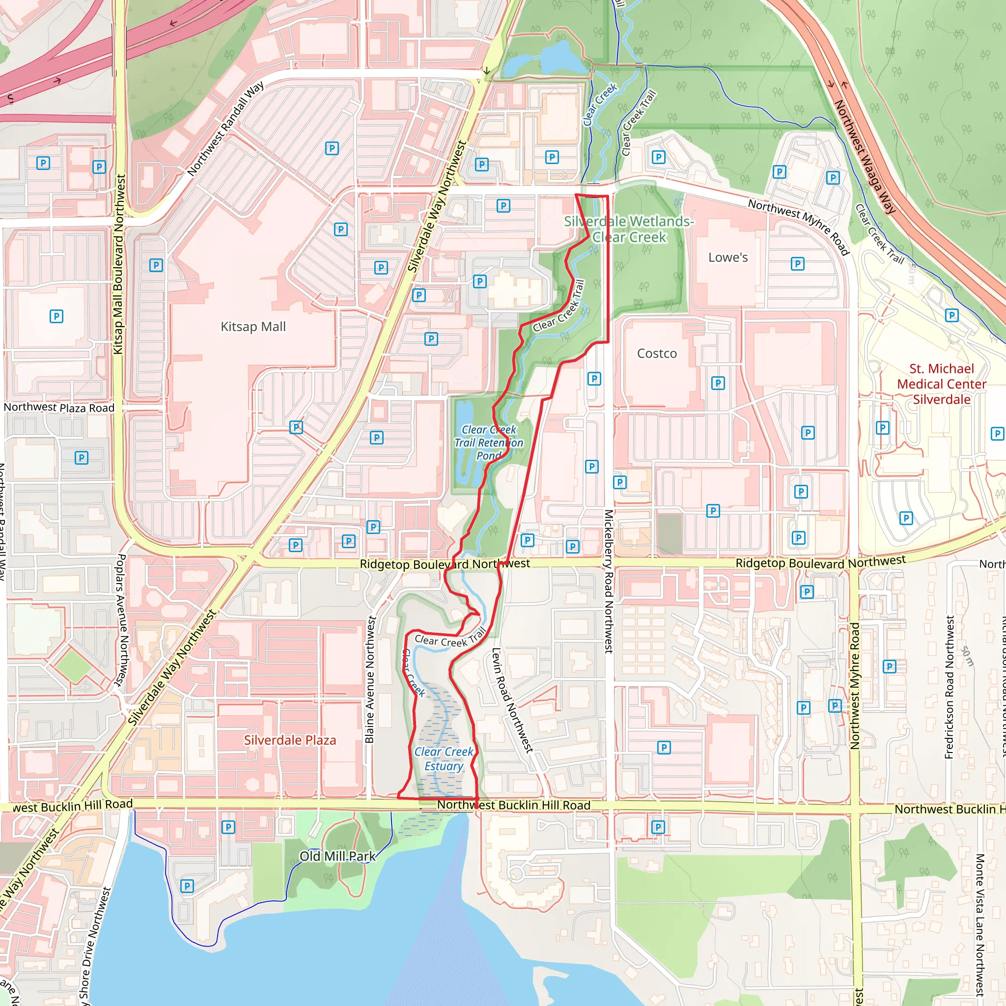 Clear Creek Loop Trail - Northwest Bucklin Hill Road mobile static map