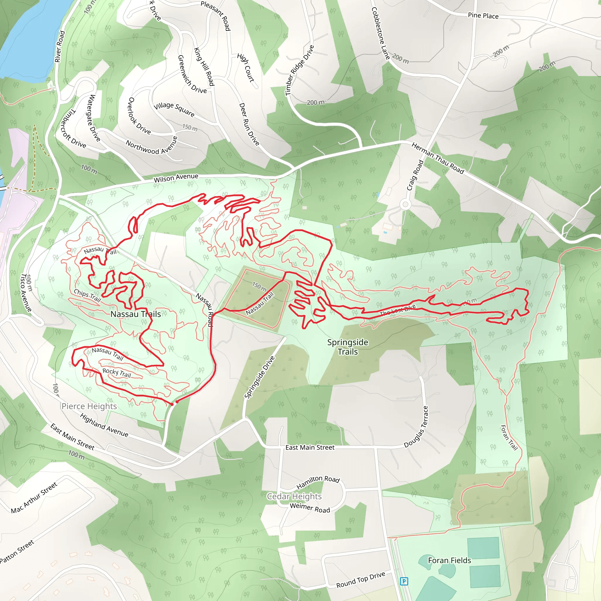 Bear Country, The Lost Trail and Nassau Trail Loop mobile static map