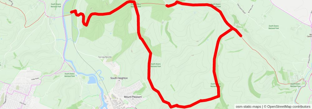 Firle Beacon from Southease stage 2 Map