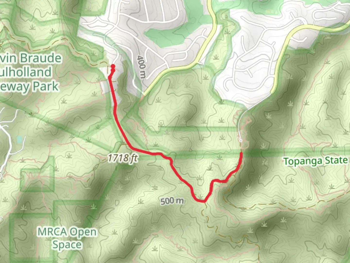 An image depicting the trail Mulholland Drive and its surrounding area.