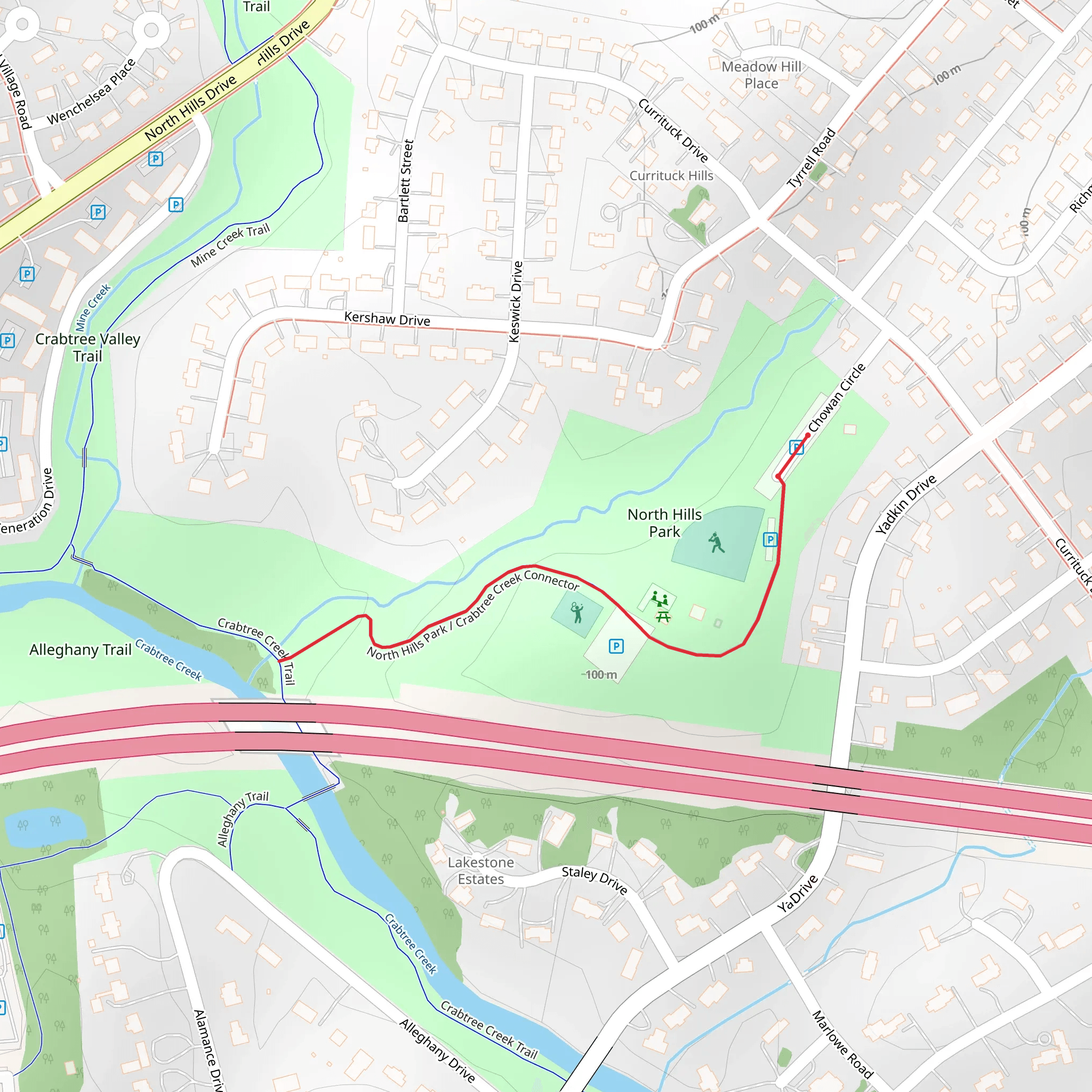 Crabtree Creek Connector mobile static map