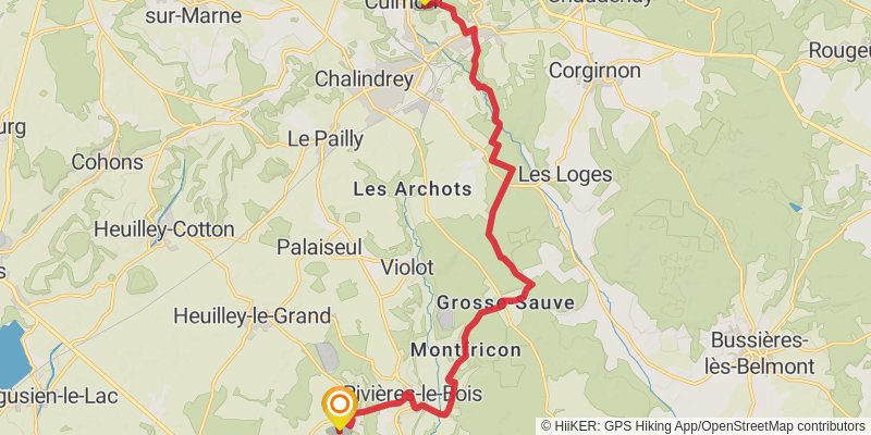 Via Francigena - France stage 39 Map
