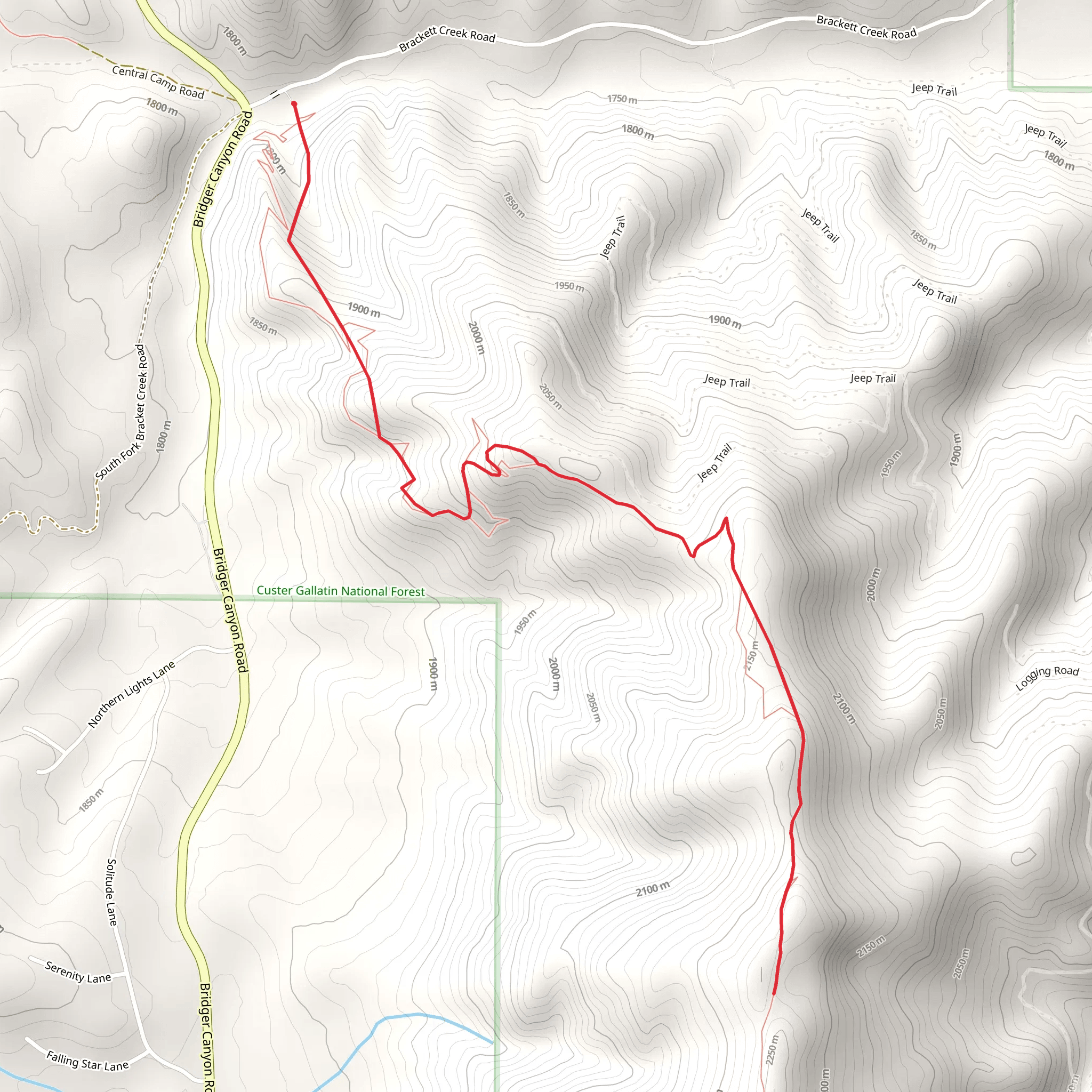 Bangtail Divide Trail - Short mobile static map