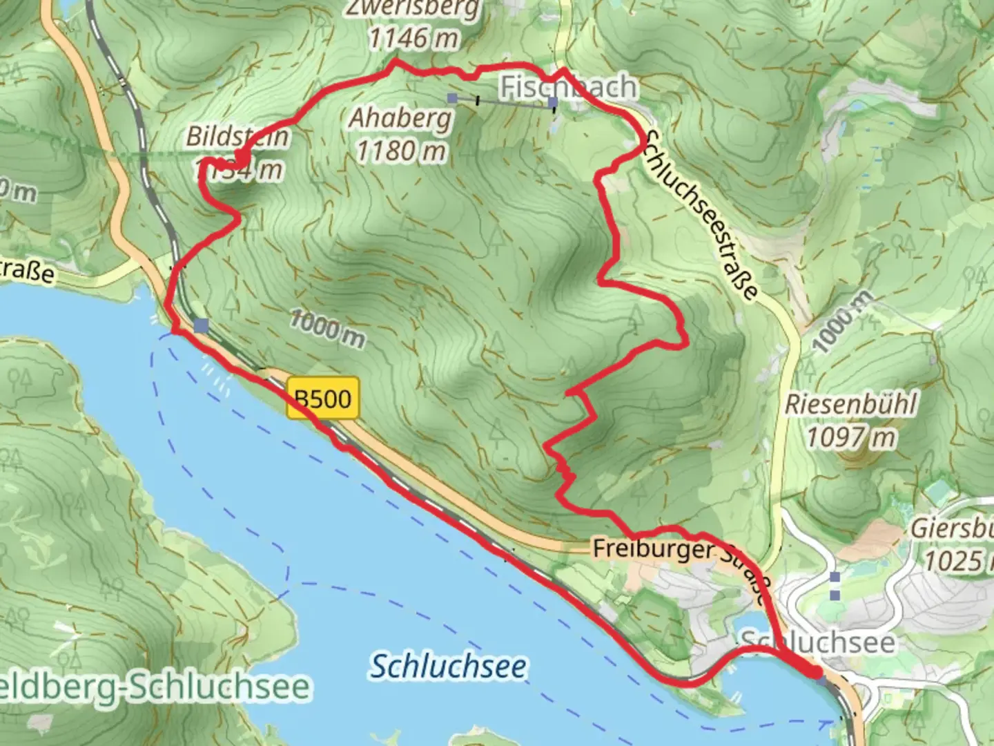 An image depicting the trail Am Seeweg and Am Winterwald Loop and its surrounding area.