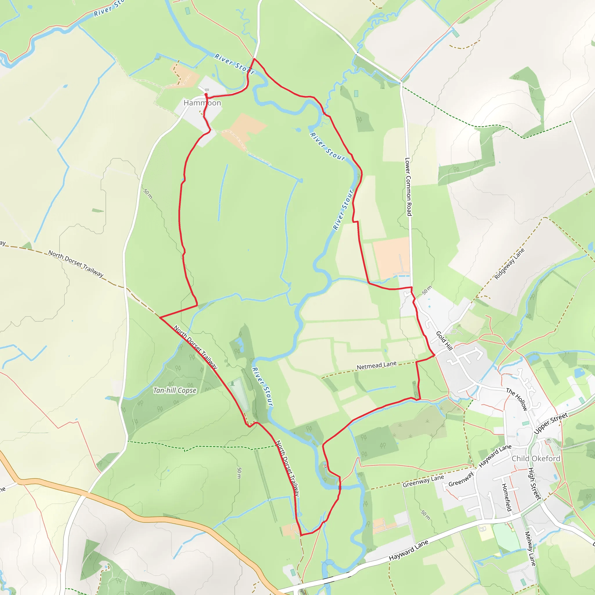 Hammoon Country Park mobile static map
