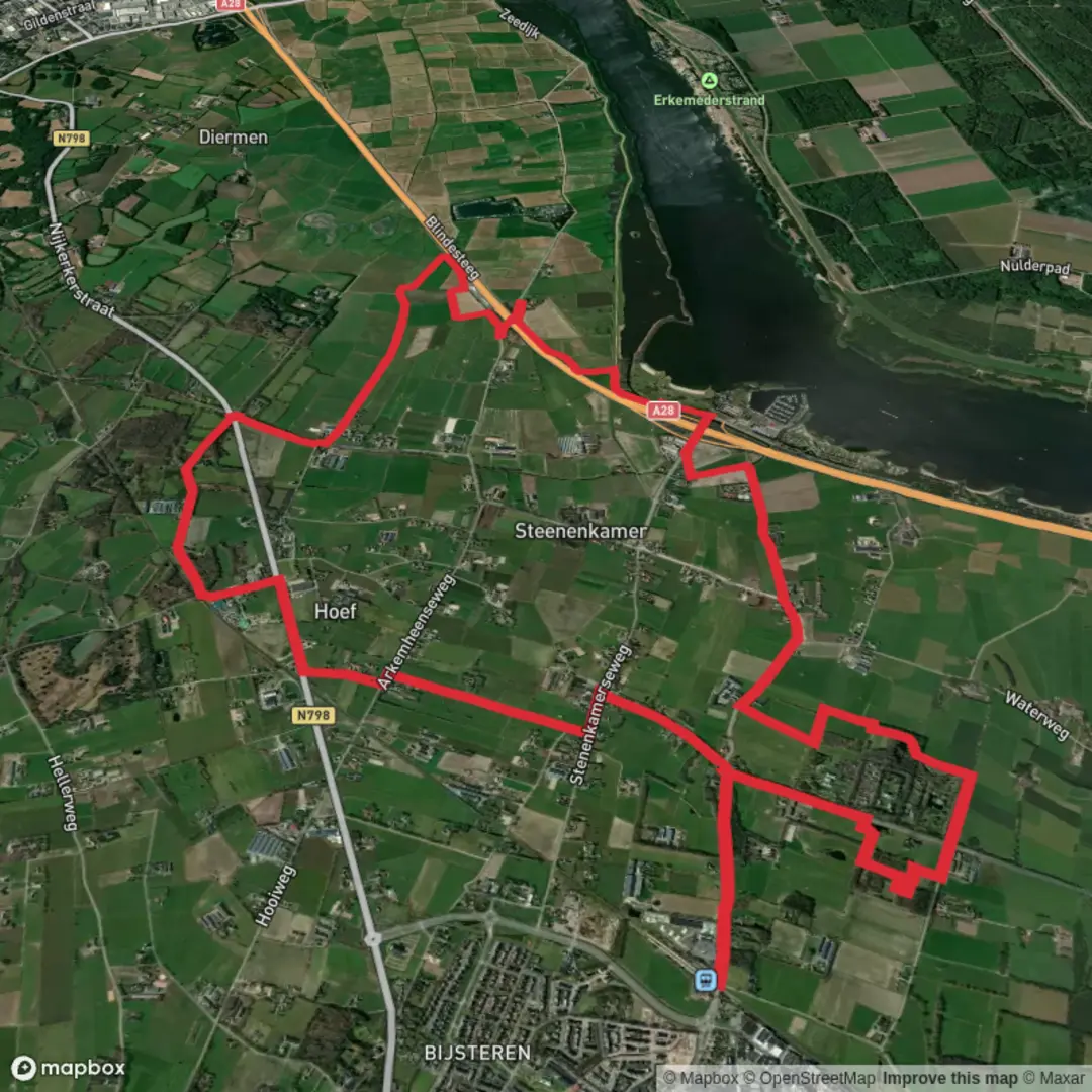 An image depicting the trail Hoeverveldpad Loop and its surrounding area.