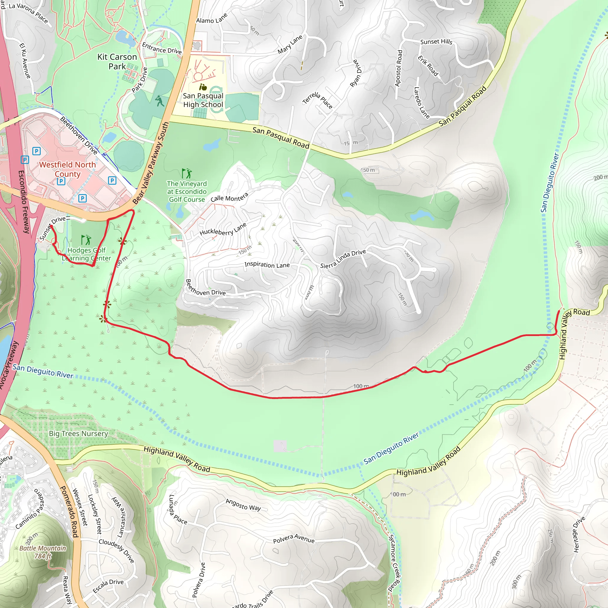 Coast to Crest Trail - San Dieguito River Park mobile static map