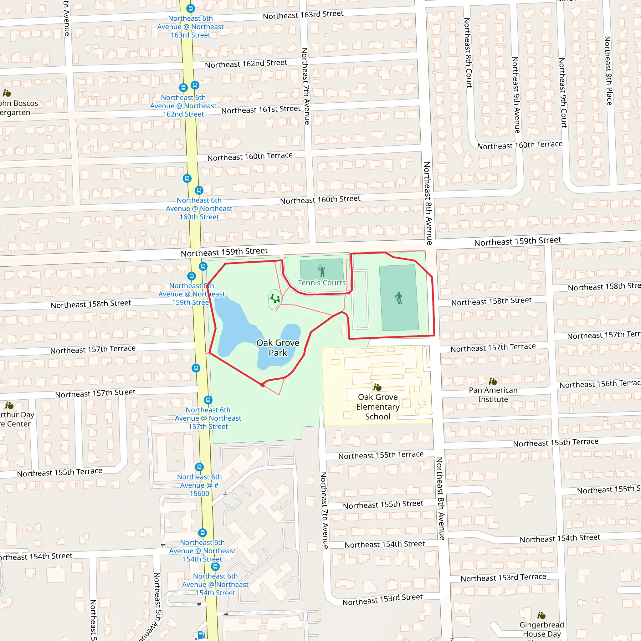 Oak Grove Park Loop mobile static map