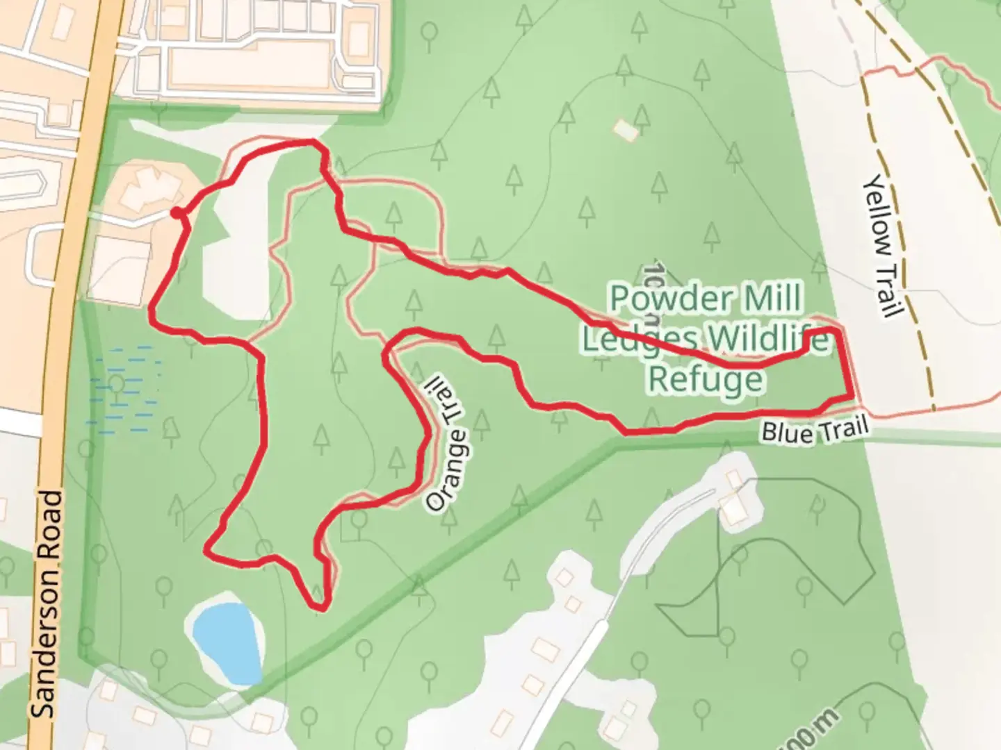 An image depicting the trail Blue and Orange Loop Trail and its surrounding area.